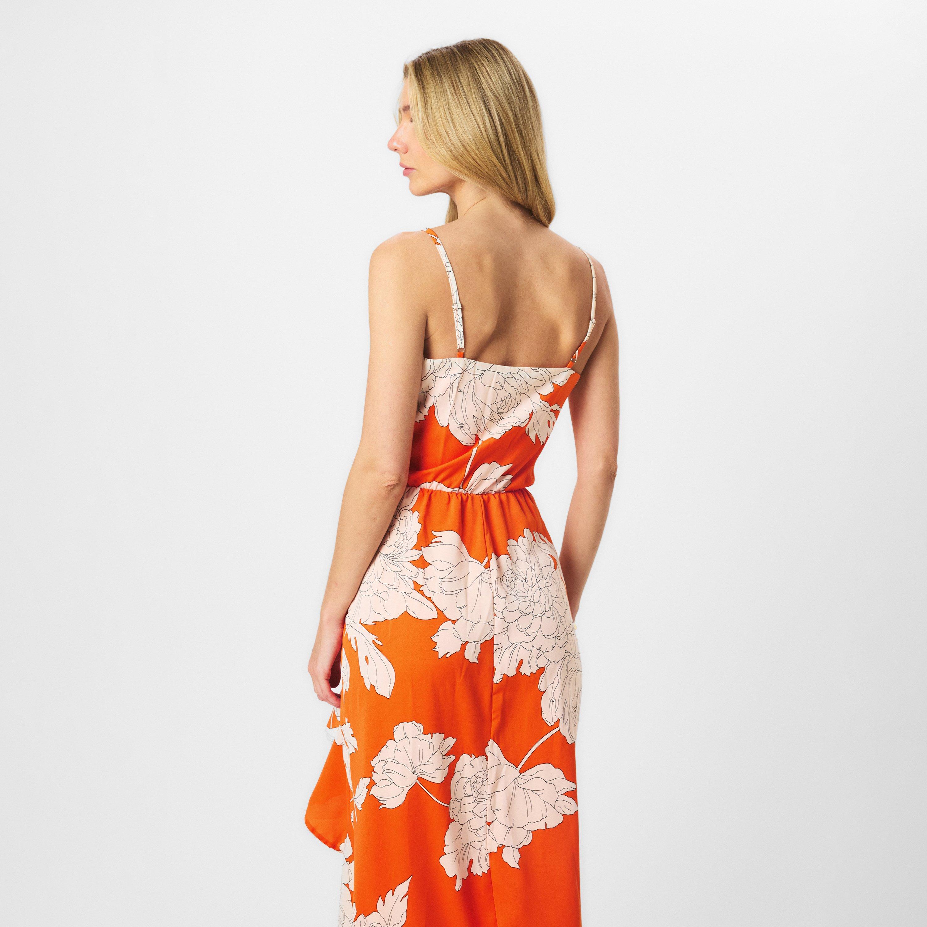 Orange - AX Paris - Blood Orange Frill Hem Midi Dress - 4