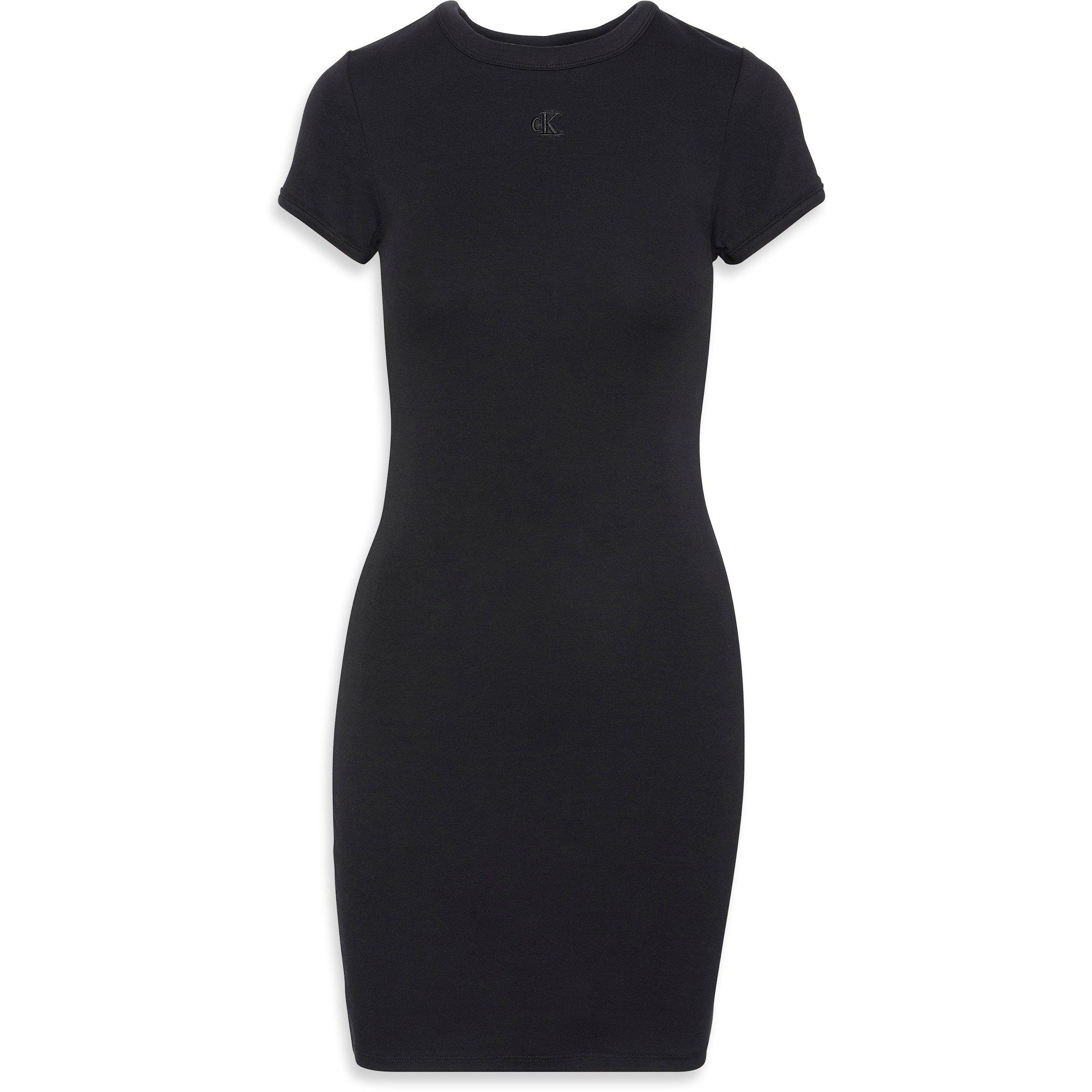 Calvin Klein Jeans Women's Short Sleeve Ribbed Mini Dress - Black - 16 (XL)