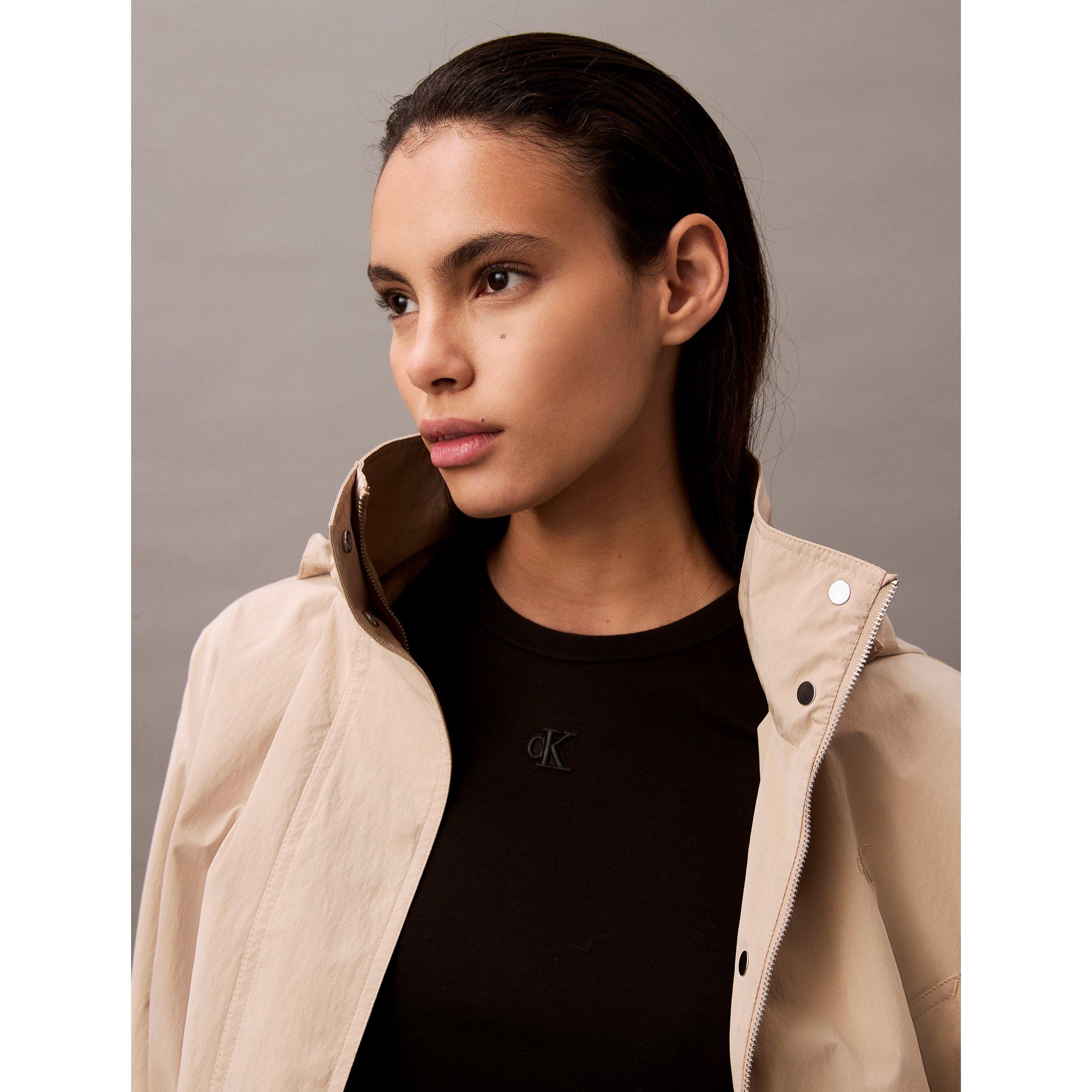 Black - Calvin Klein Jeans - Women's Short-Sleeve Rib Mini Dress - 7