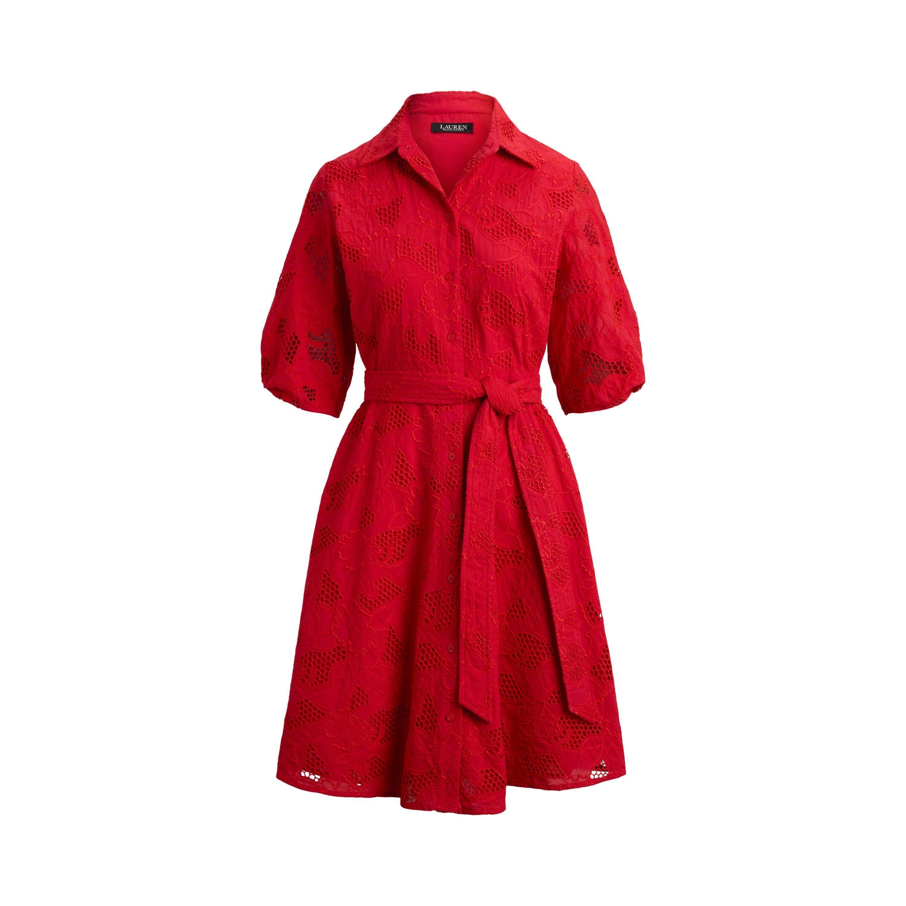 Lauren By Ralph Lauren Women's Shirt Dress - Cruise Red - 8 (XS)