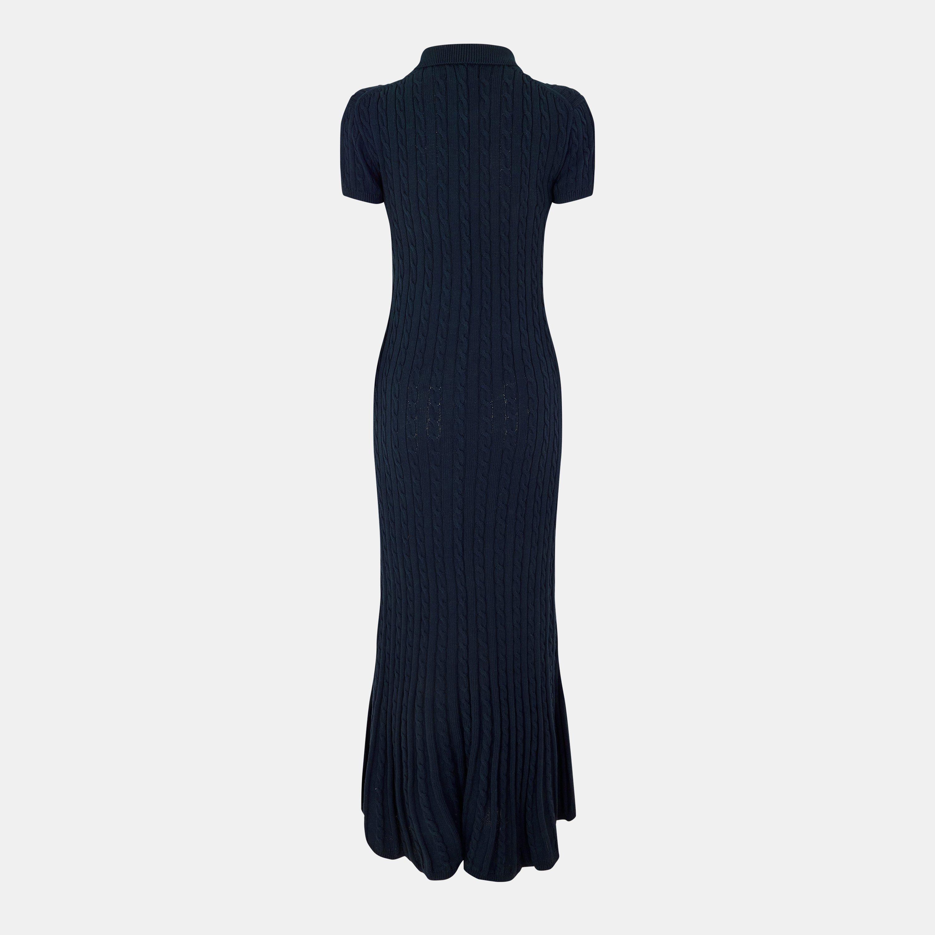 Hunter Navy - Polo Ralph Lauren - Women's Cable Shirt Dress - 2
