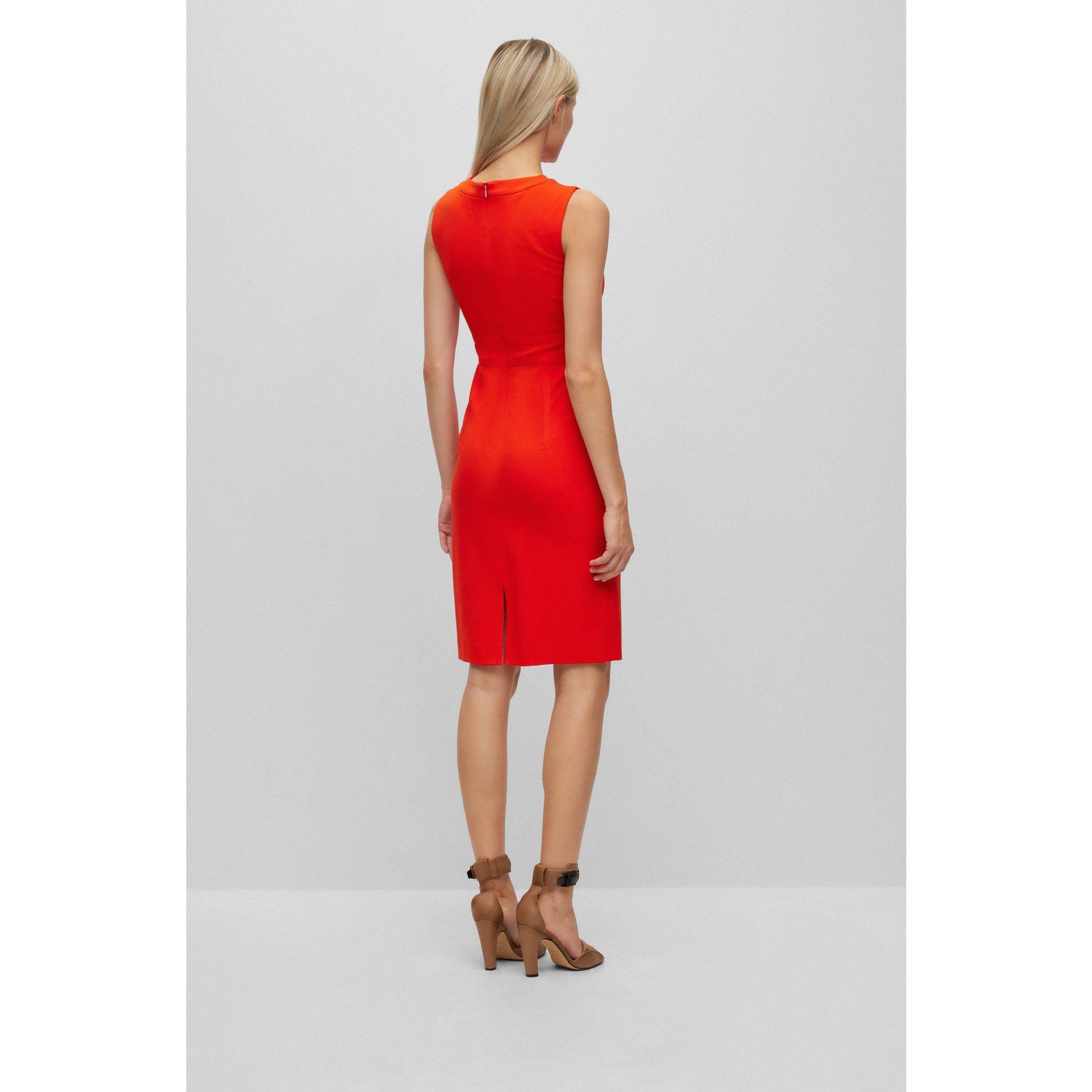 Bright Orange - Boss - Women's Dirula Wrap Dress - 6