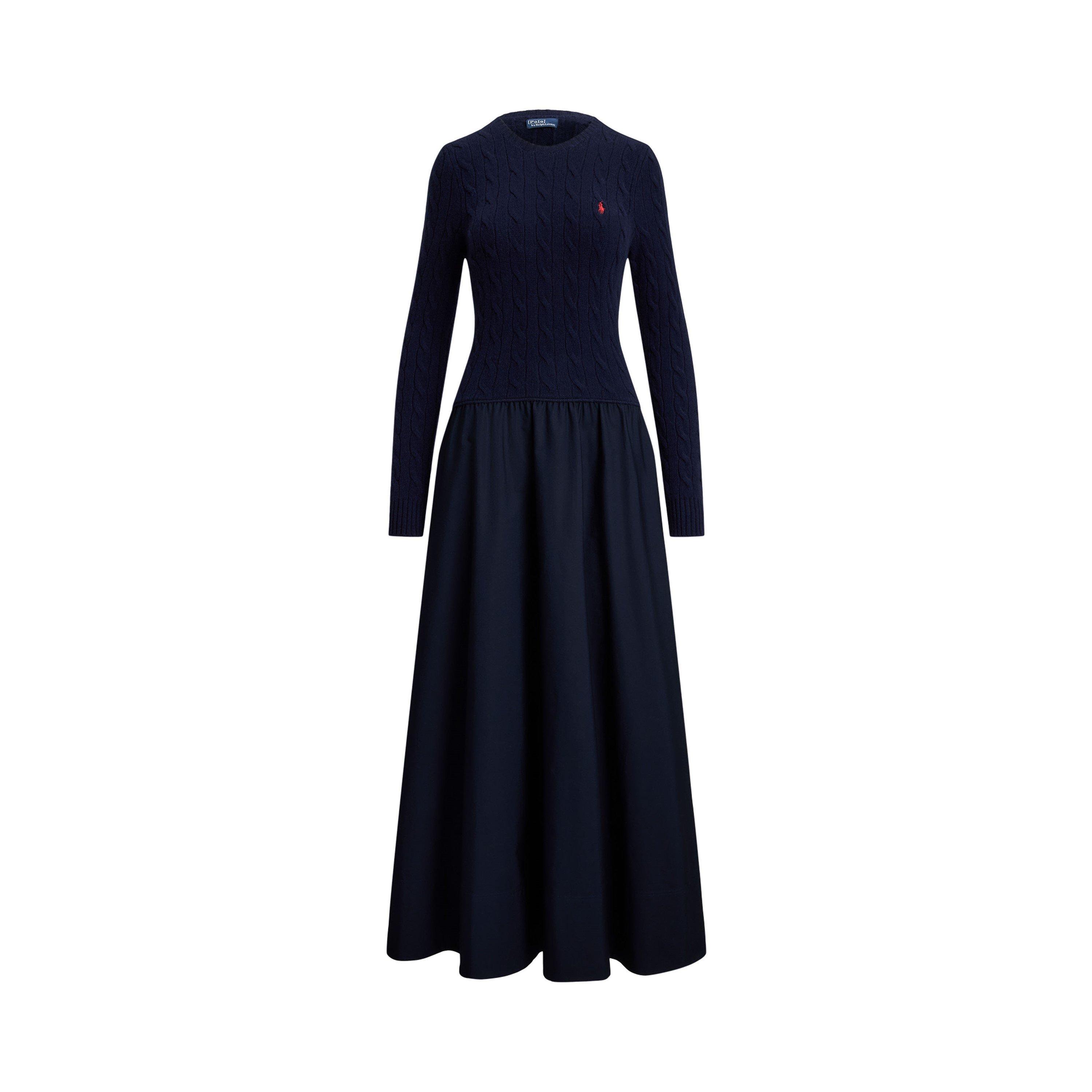 Polo Ralph Lauren Women's Cable A-Line Dress - HUNTER NAVY - Size 8 (XS)