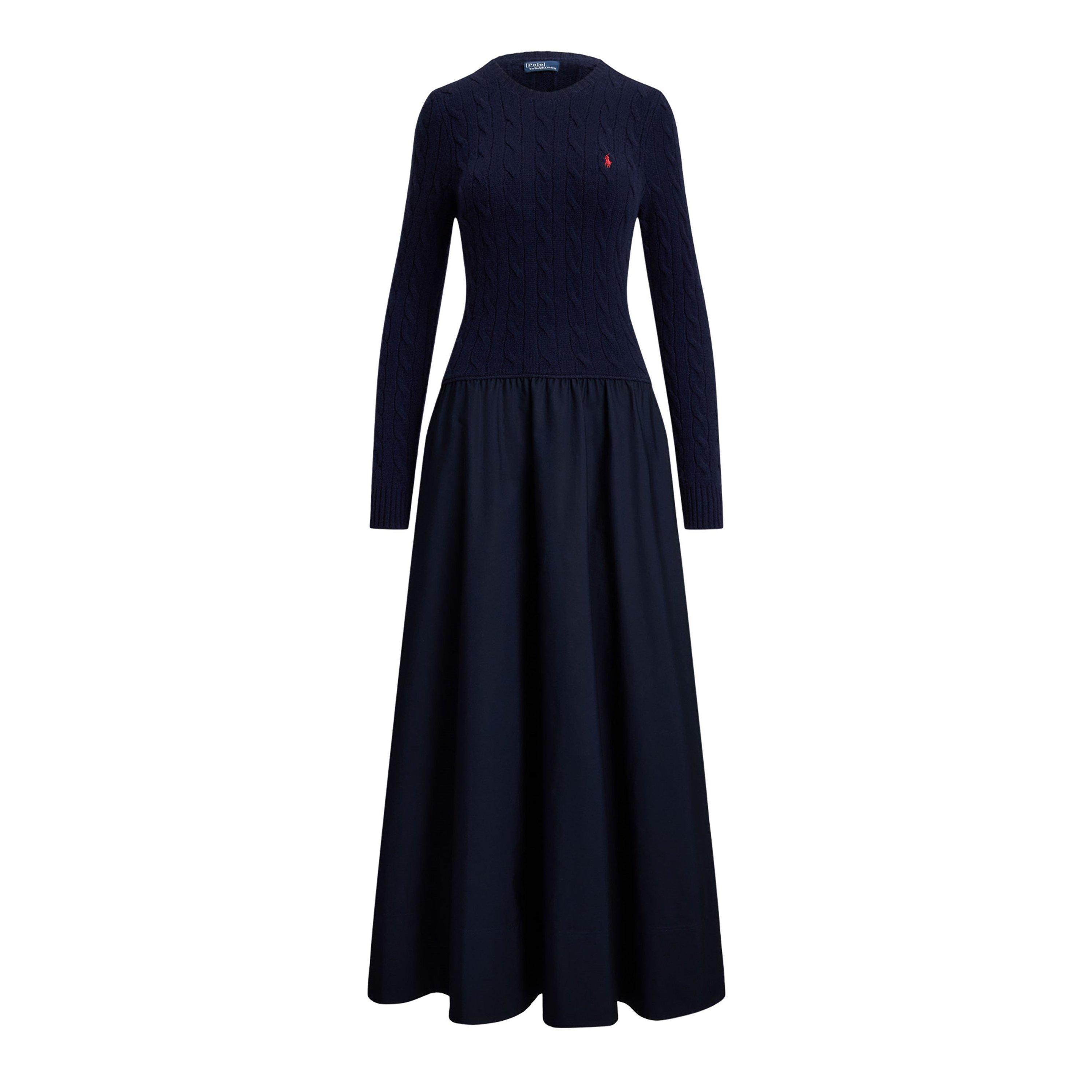 HUNTER NAVY - Polo Ralph Lauren - Women's Cable A-Line Dress - 1