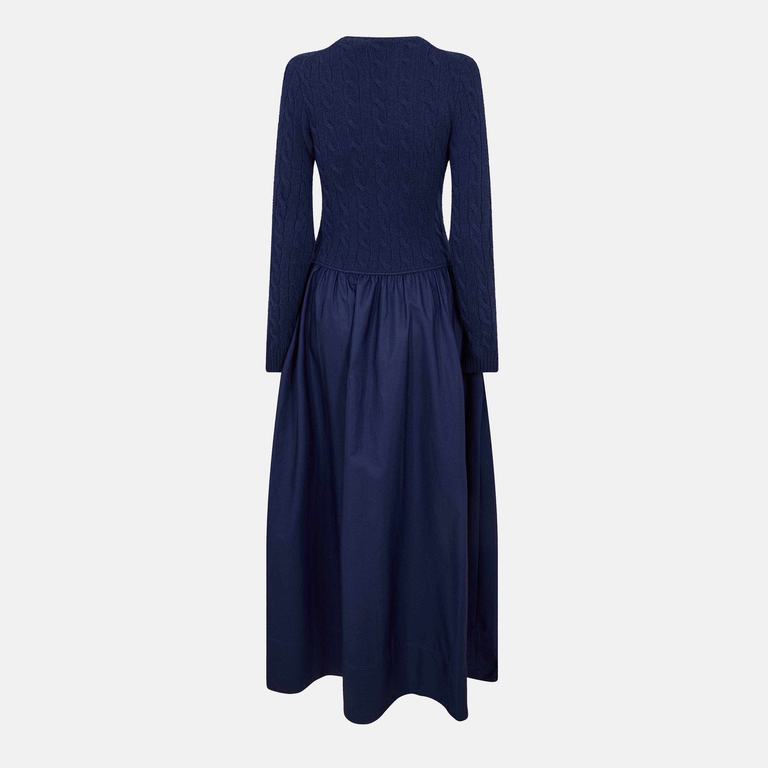 HUNTER NAVY - Polo Ralph Lauren - Women's Cable A-Line Dress - 2