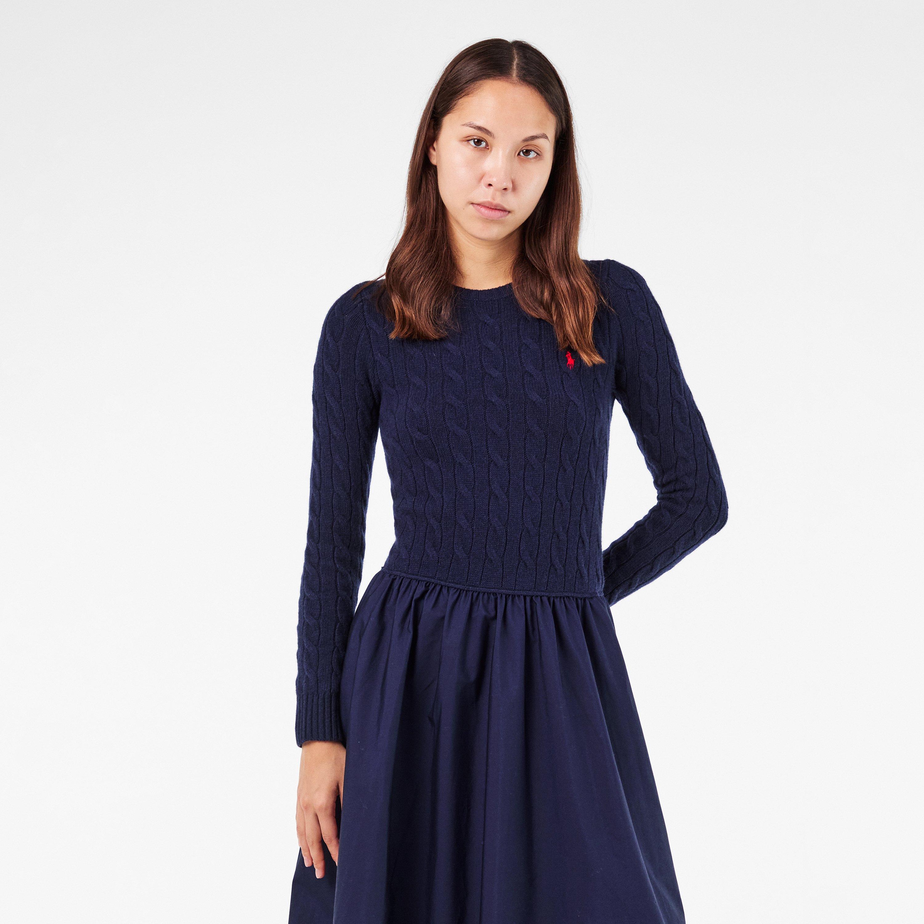HUNTER NAVY - Polo Ralph Lauren - Women's Cable A-Line Dress - 3