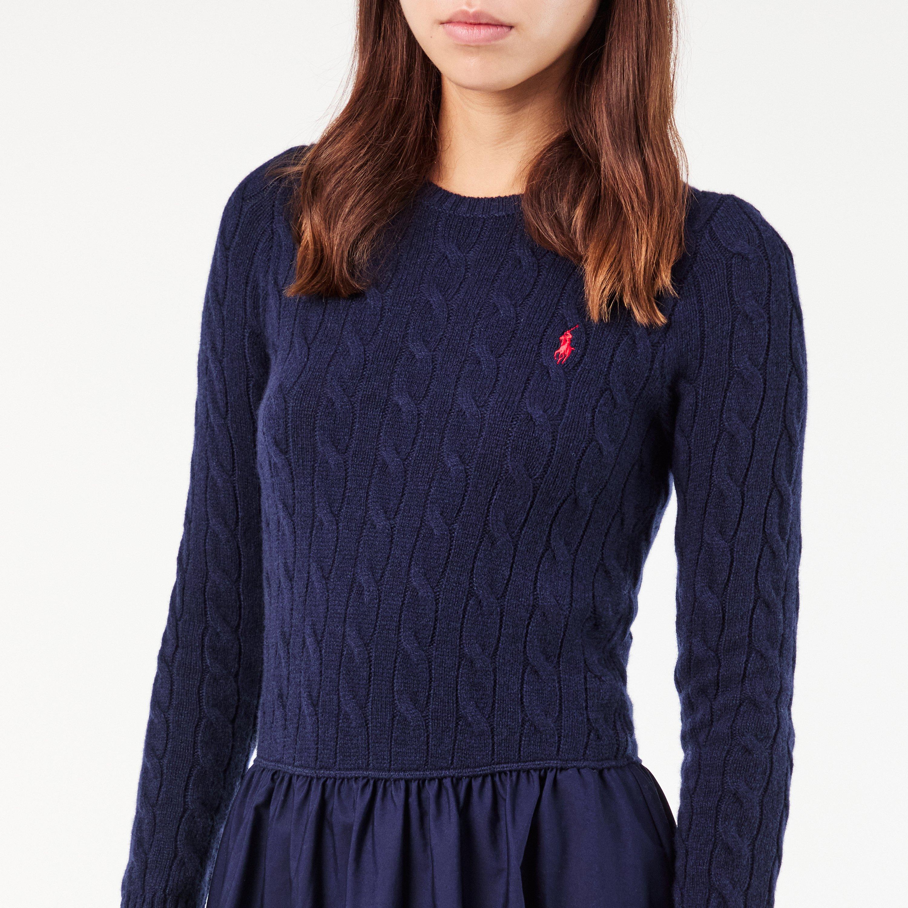 HUNTER NAVY - Polo Ralph Lauren - Women's Cable A-Line Dress - 5