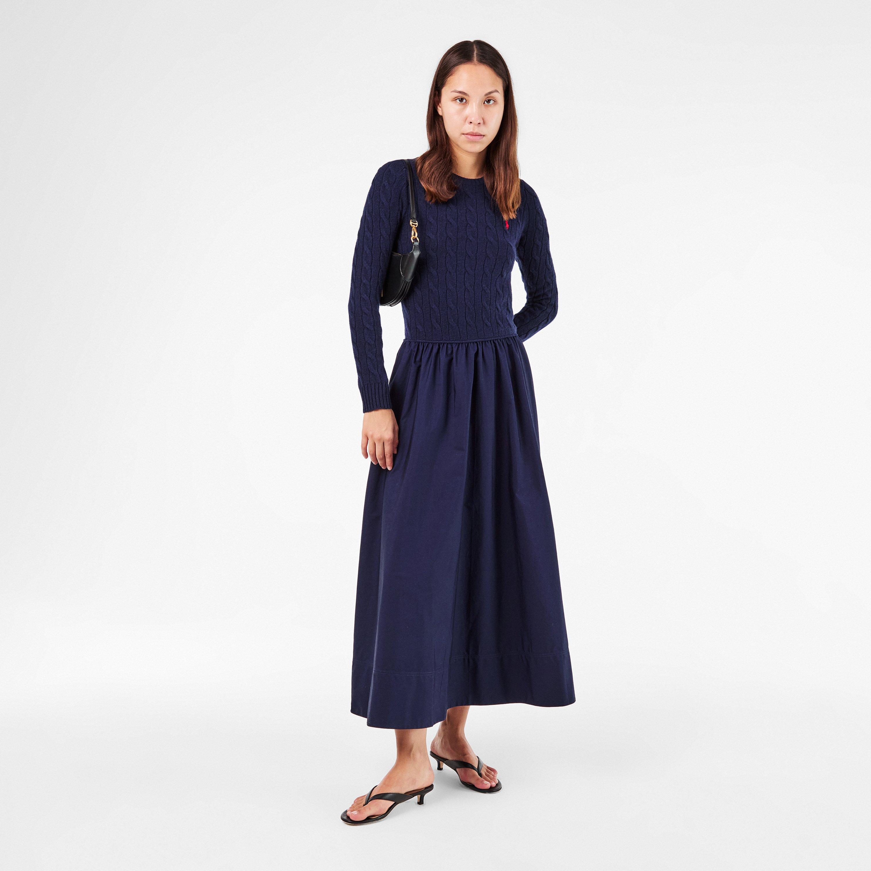 HUNTER NAVY - Polo Ralph Lauren - Women's Cable A-Line Dress - 6