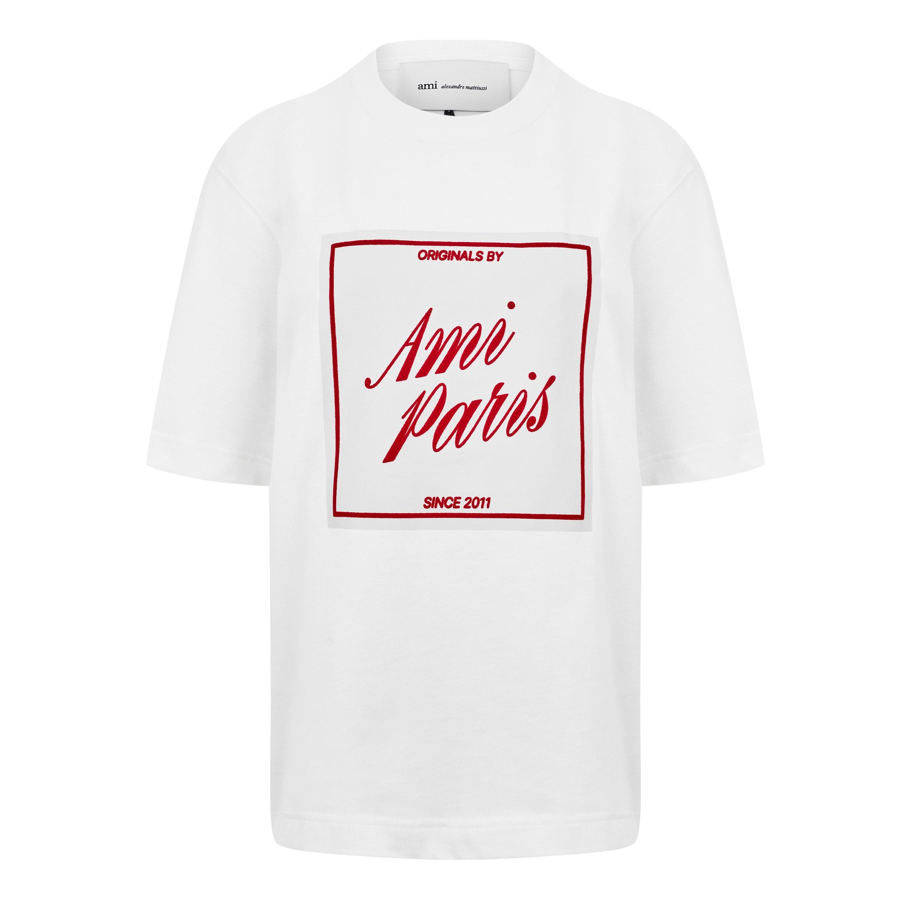 Ami Paris Women's Ami Label Tee Ld61 - Blanc - 8 (XS)