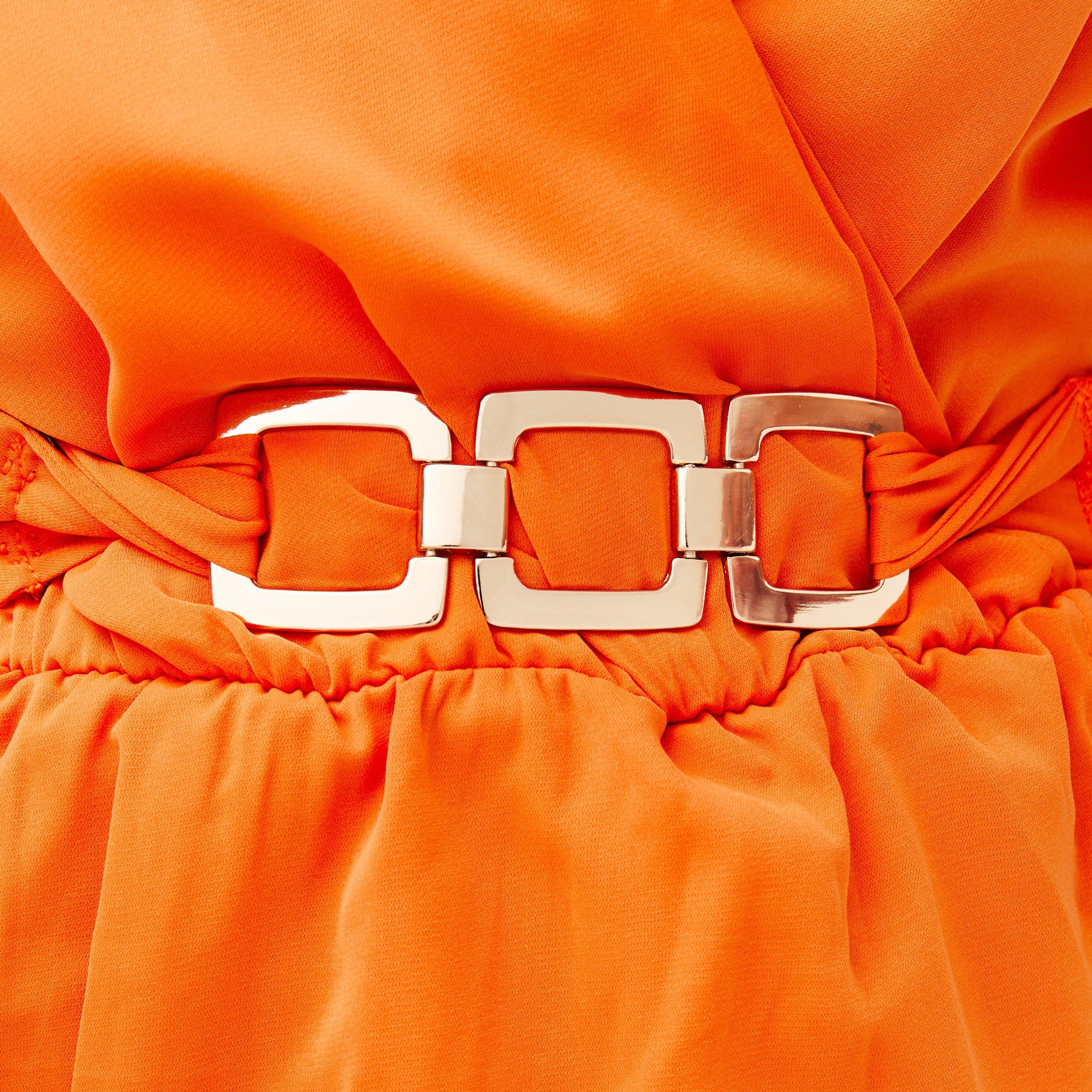 Orange - AX Paris - Short Sleeve Wrap Belted Top - 5