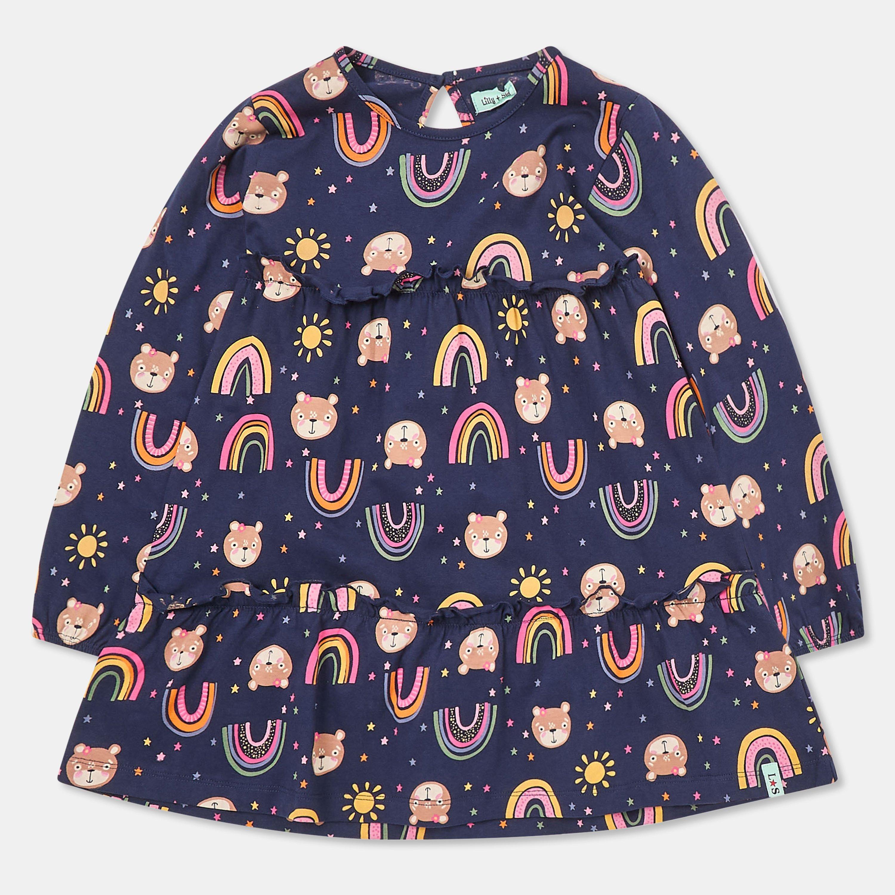 Lilly And Sid Girls Kids' Rainbow Tiered A-Line Dress -  - 5-6 (XS)