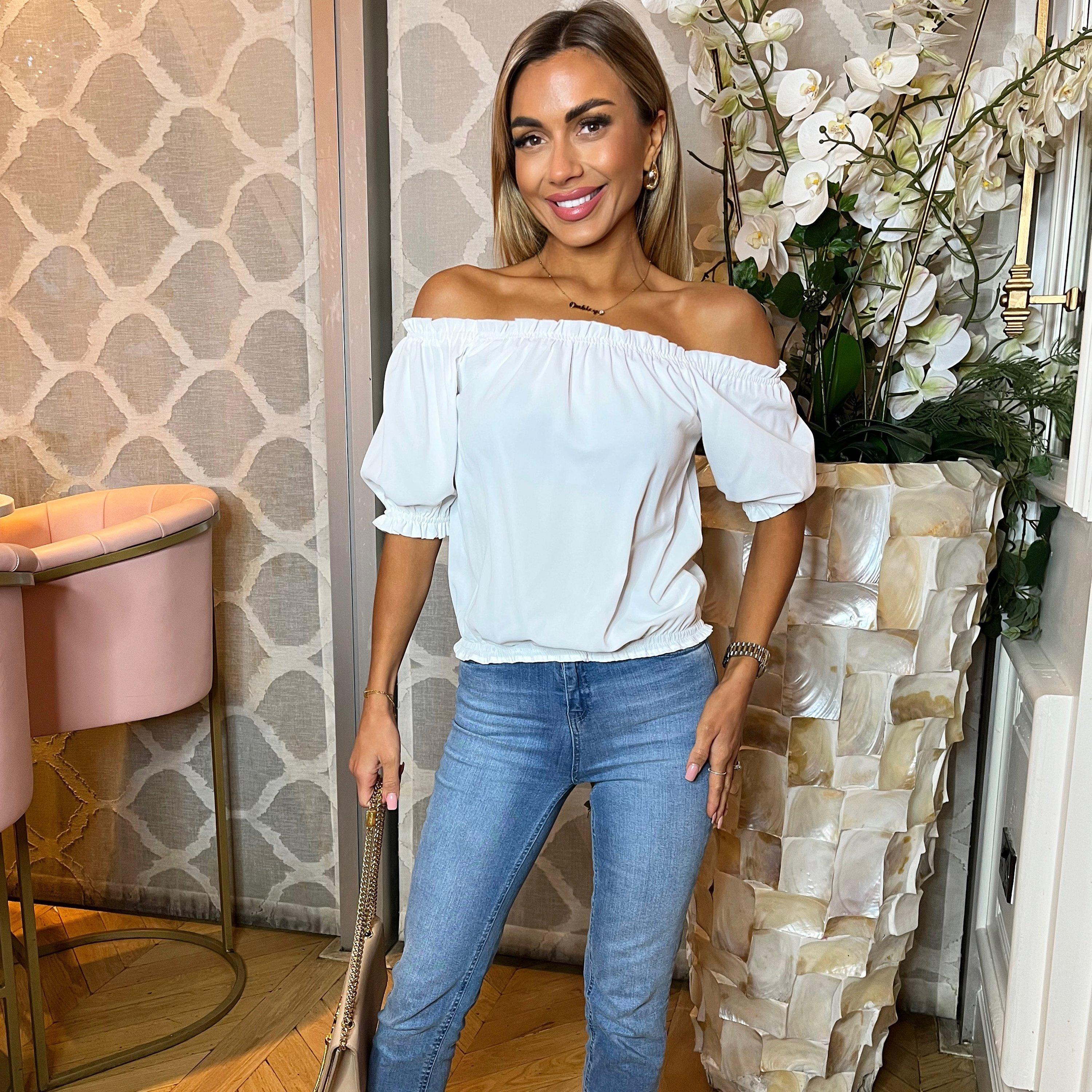 AX Paris | Elasticated Off The Shoulder Frill Detail Top