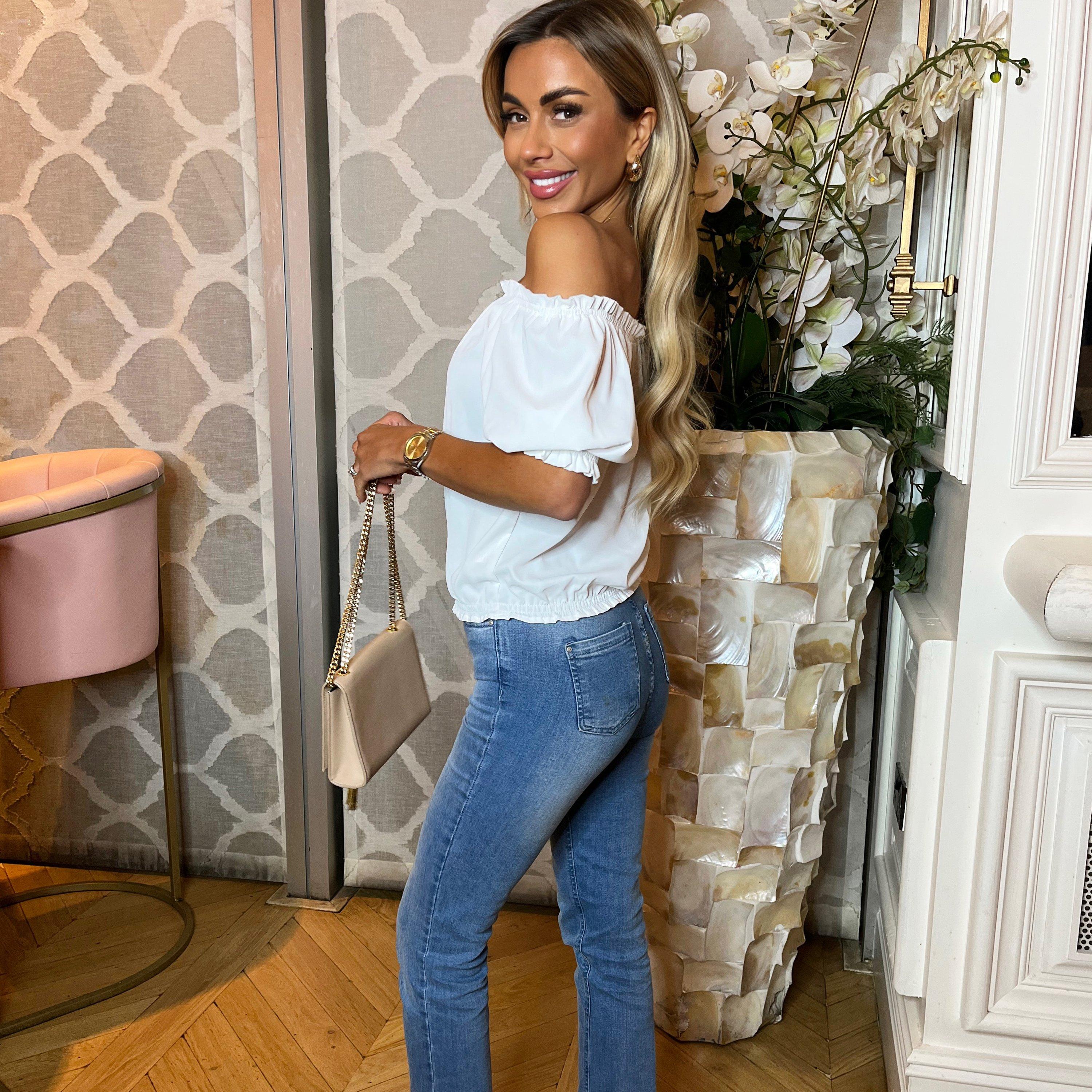 Cream - AX Paris - Elasticated Off The Shoulder Frill Detail Top - 4