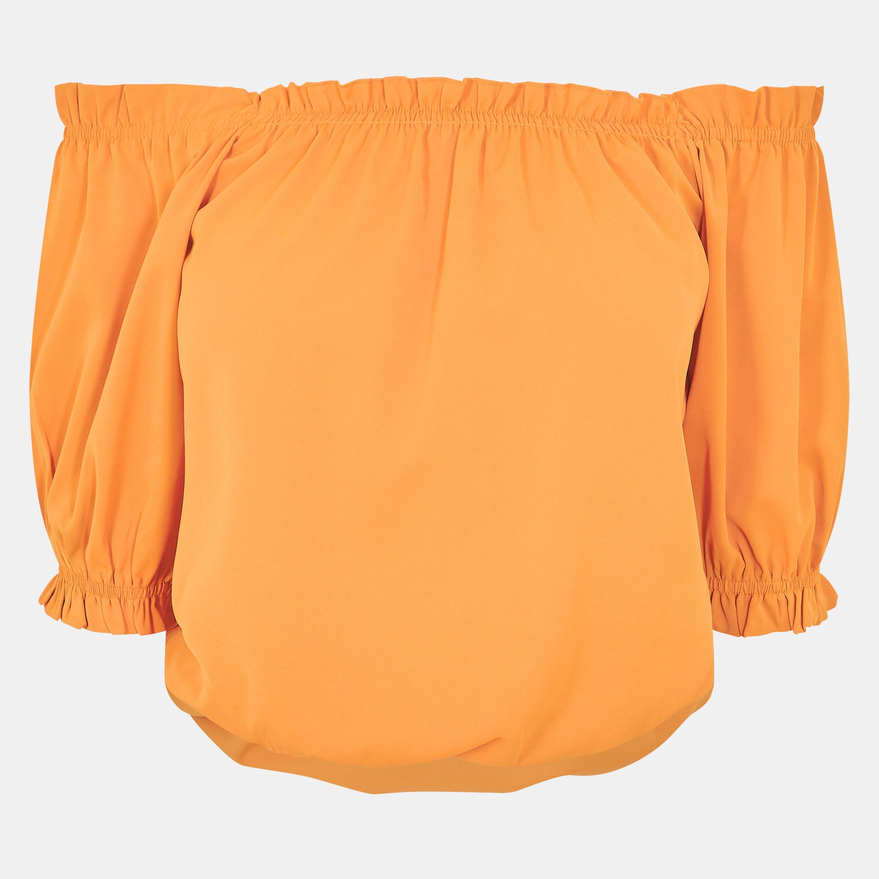 Orange - AX Paris - Elasticated Off The Shoulder Frill Detail Top - 1