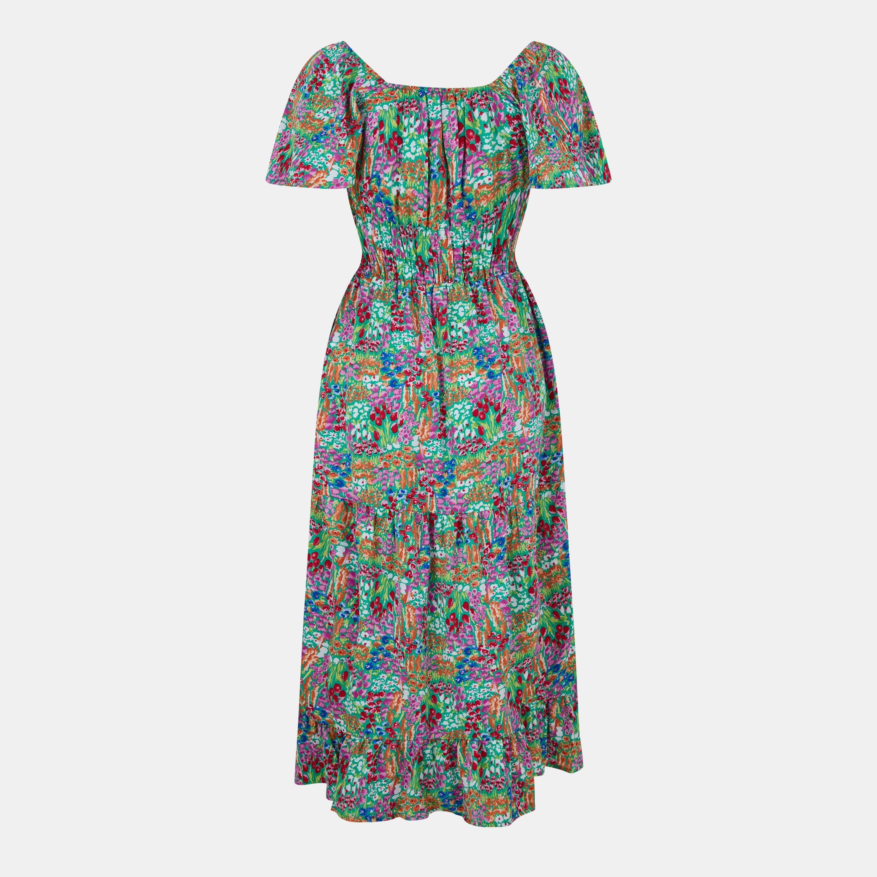 Multi - AX Paris - Multi Garden Print Frill Hem Midi Dress - 2