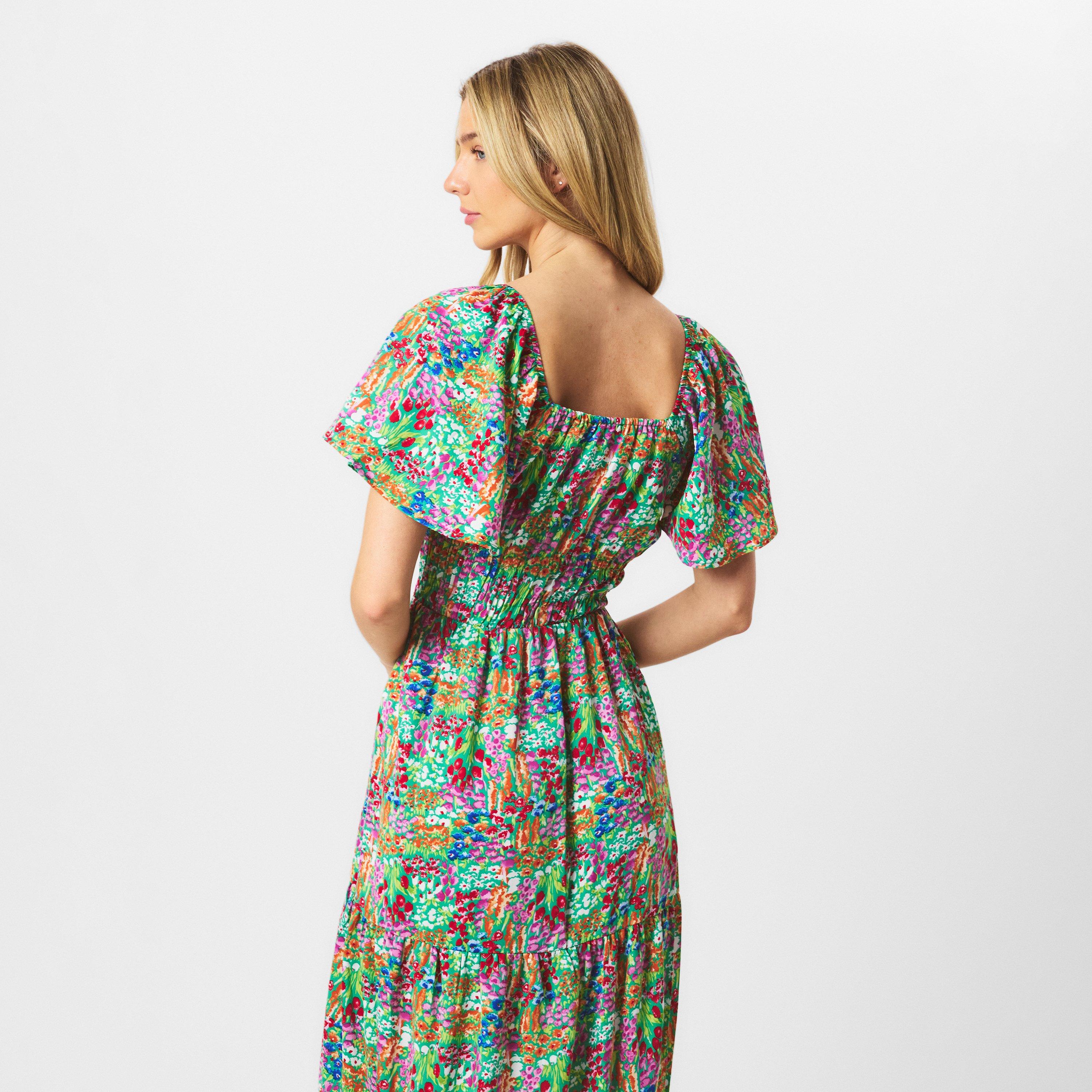 Multi - AX Paris - Multi Garden Print Frill Hem Midi Dress - 4