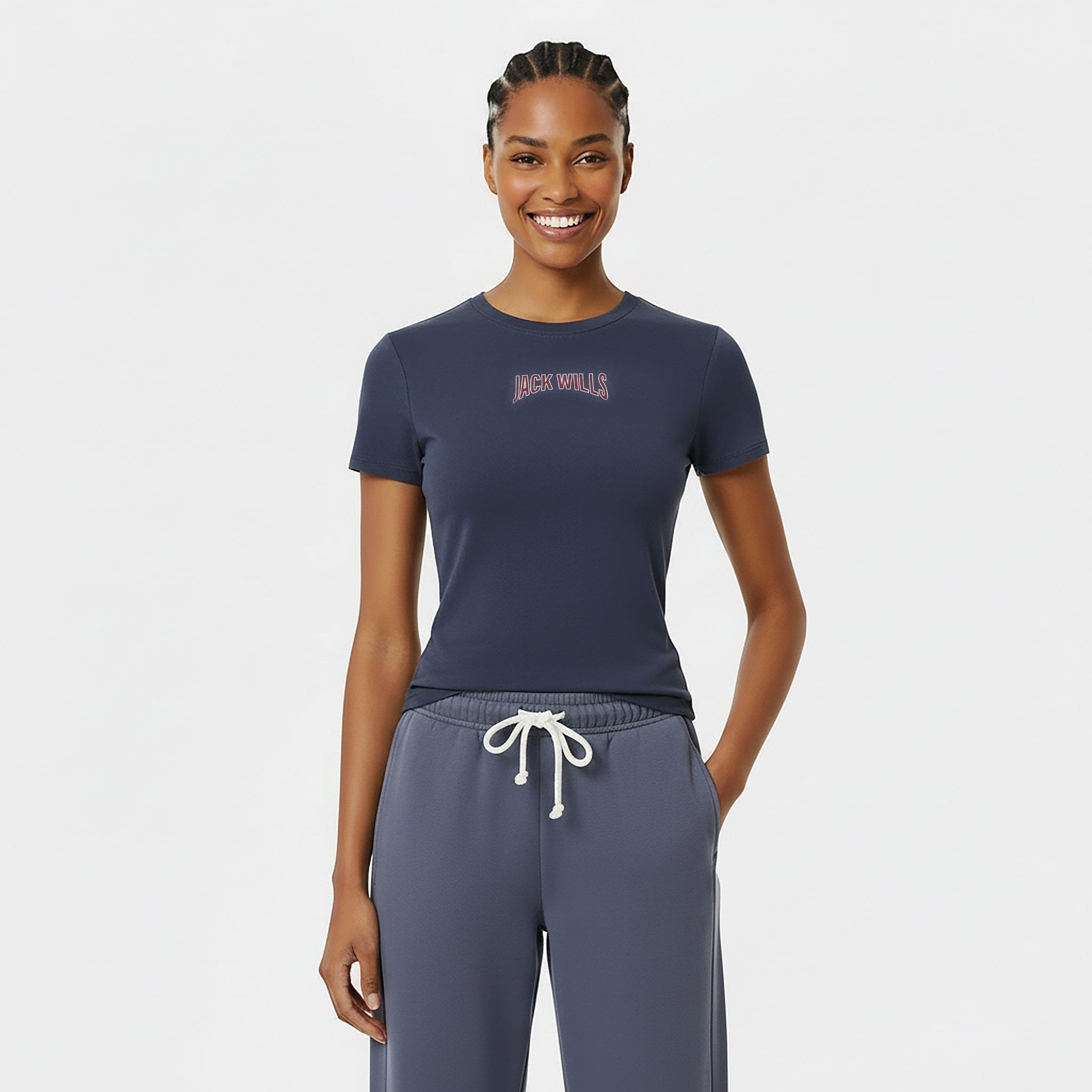 Taupe - Jack Wills - Women's Graphic Baby Slim Fit T-Shirt - 3