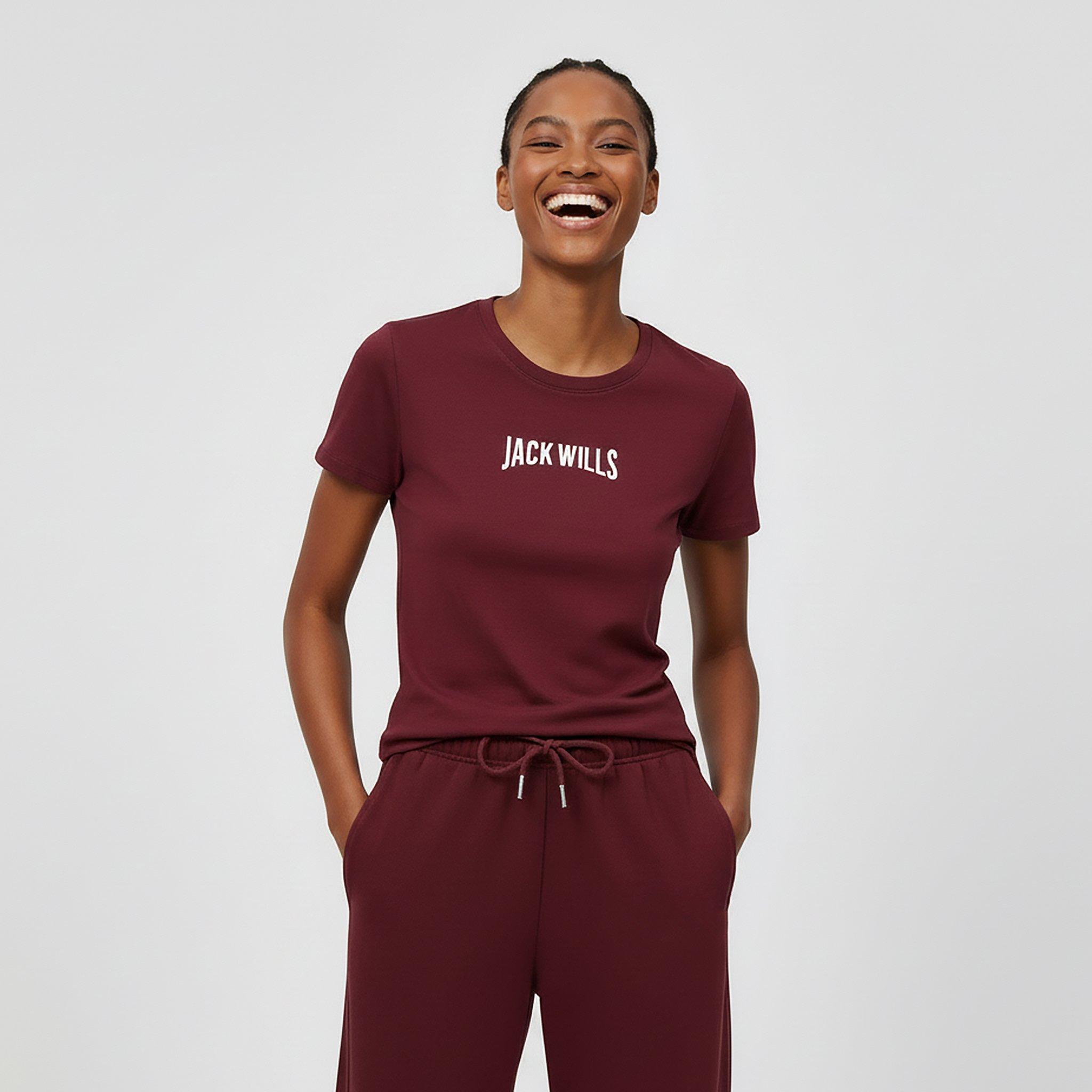 Wine - Jack Wills - Women's Graphic Baby Slim Fit T-Shirt - 3