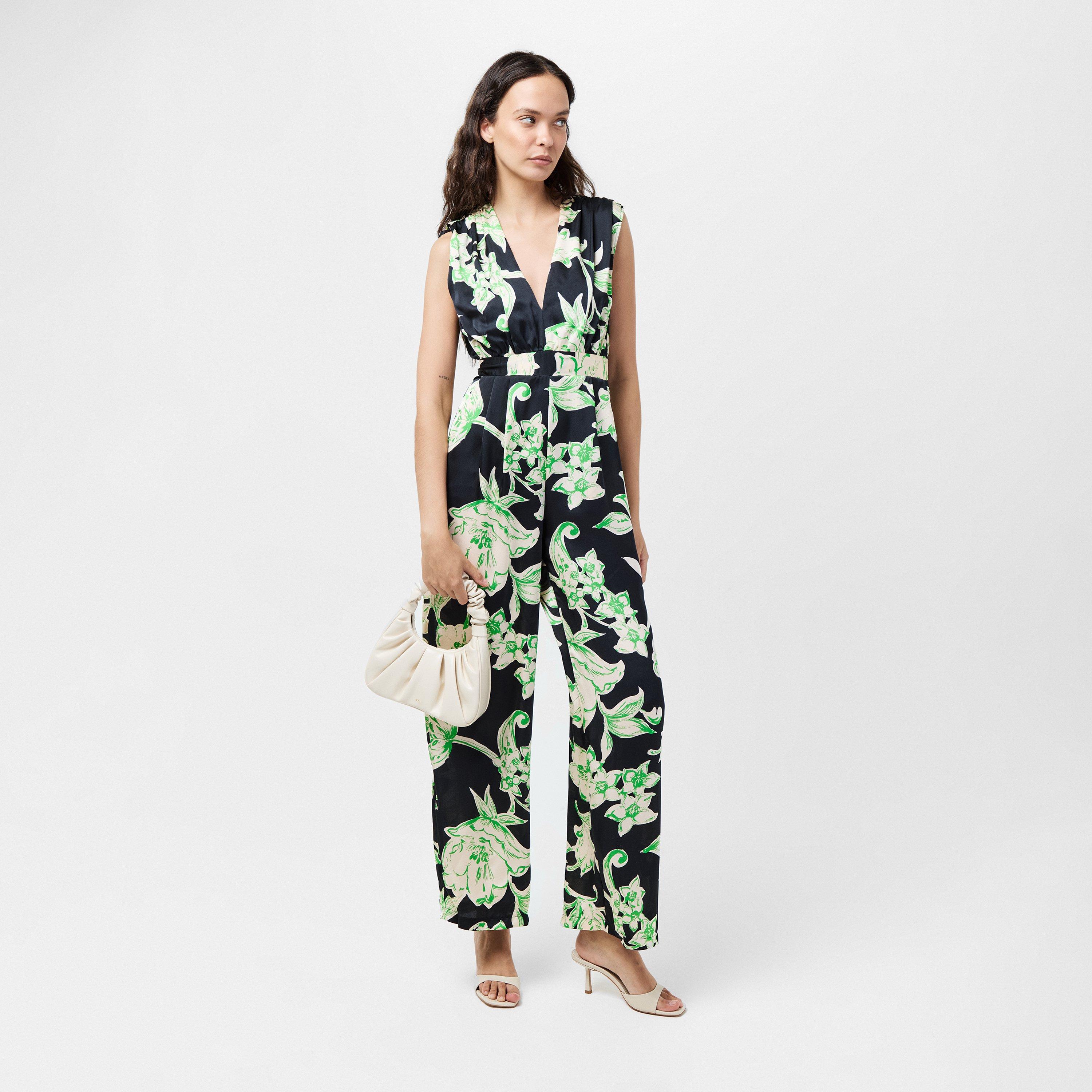 Multi - AX Paris - Multi Floral Print V Neck Sleeveless Jumpsuit - 5