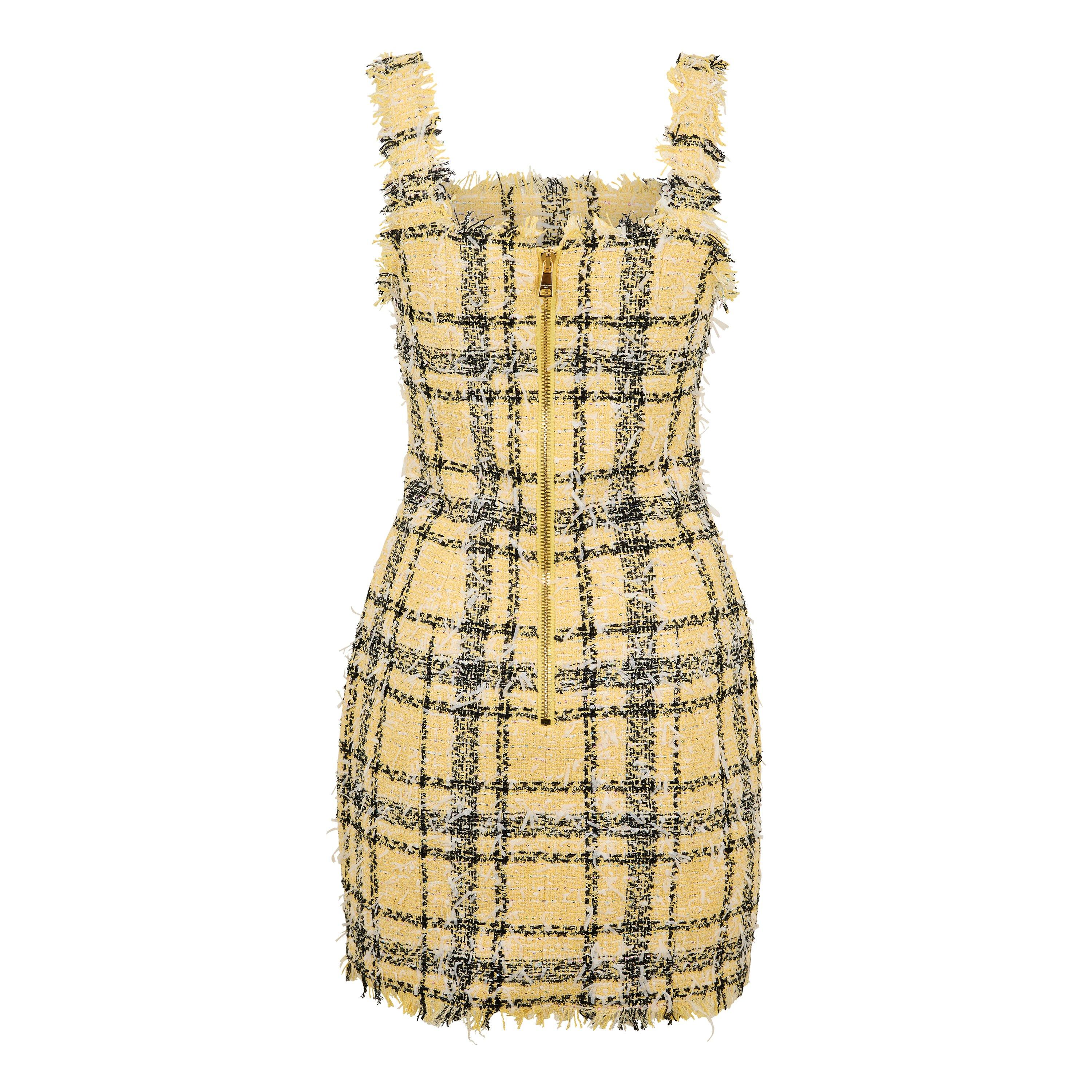 Pale Yellow - Balmain - Balmain Tweed Dress Ld54 - 2