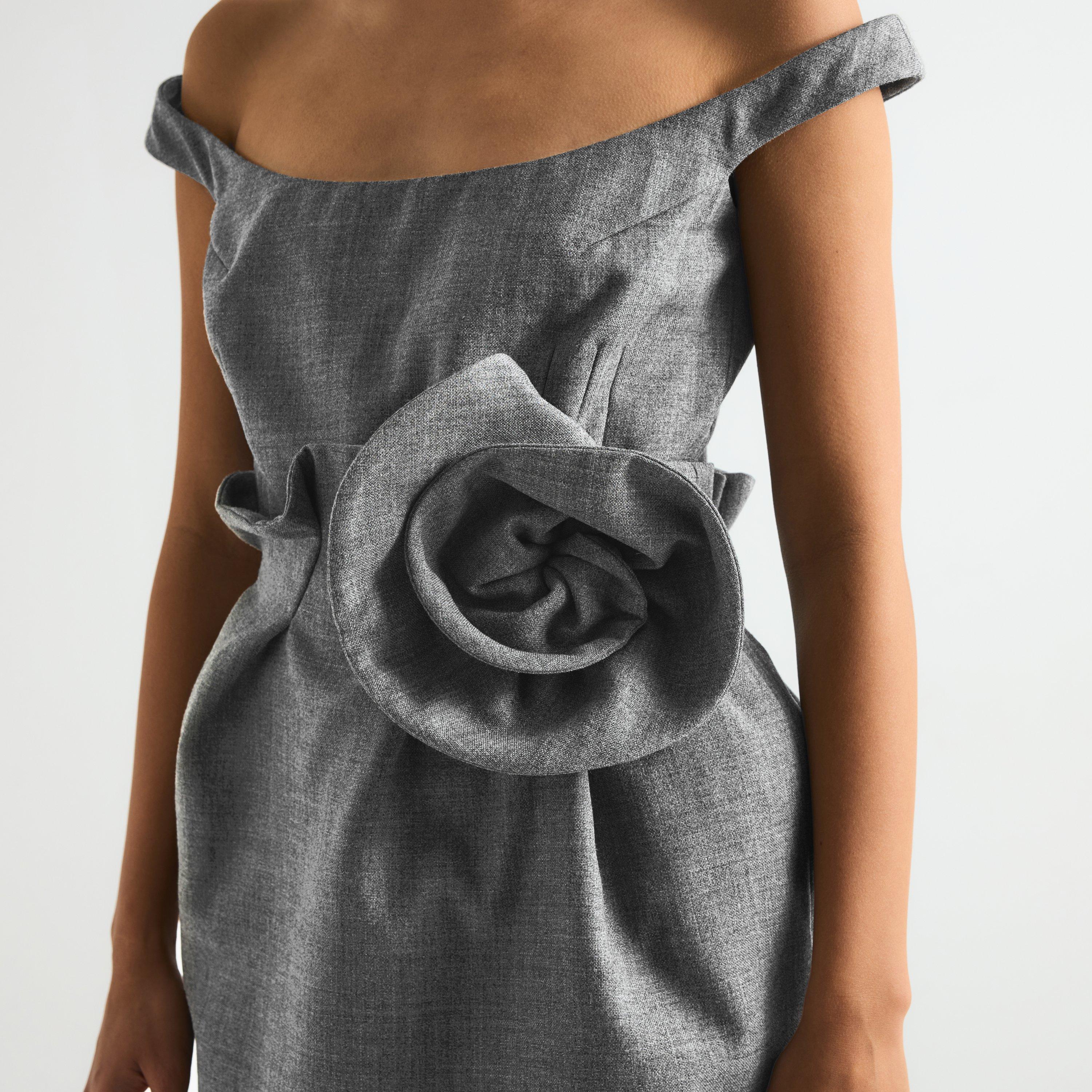 Grey - Magda Butrym - Women's Magda Wool Peplum Dress - 5
