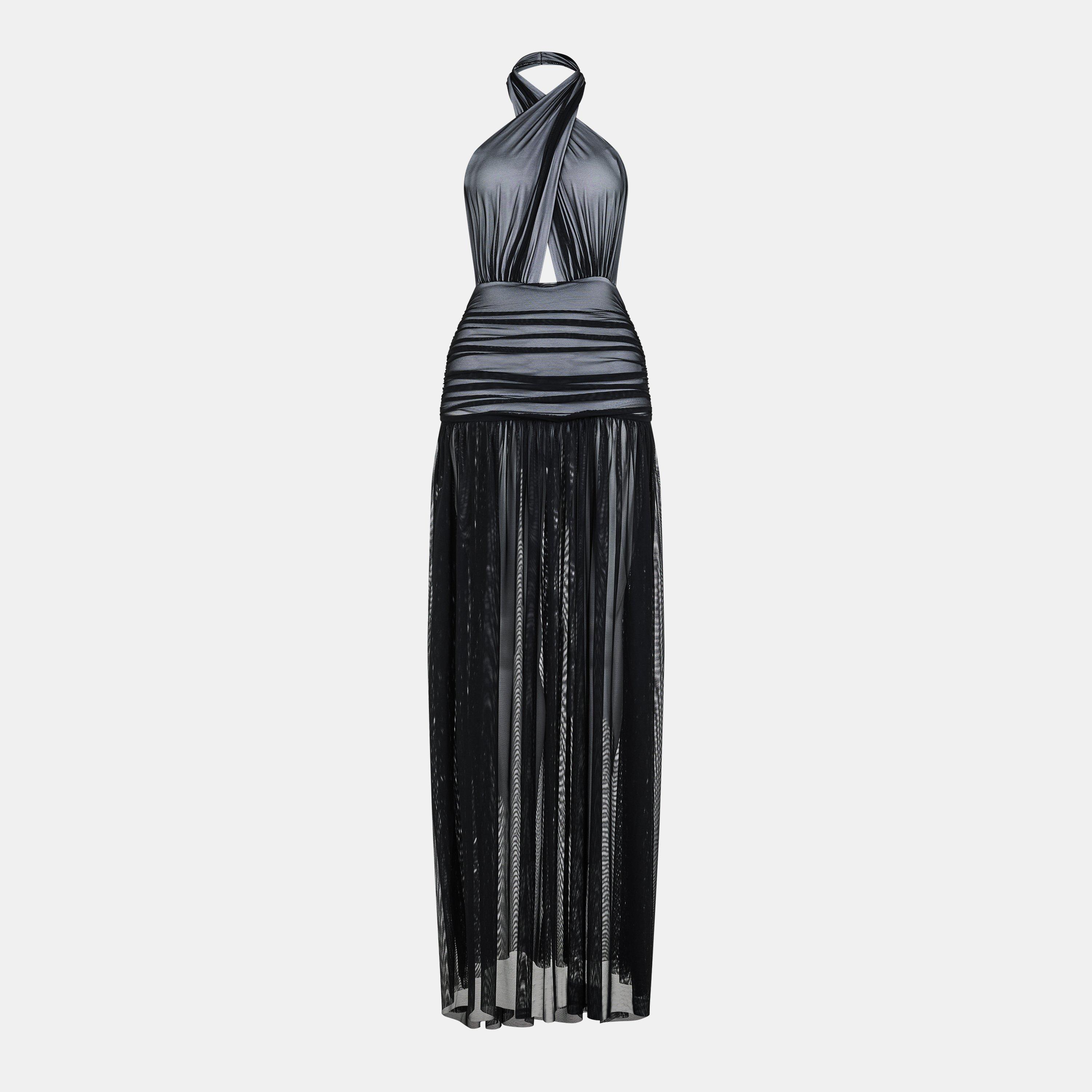 Black/Snow - Norma Kamali - Women's Maxi Dress - 1