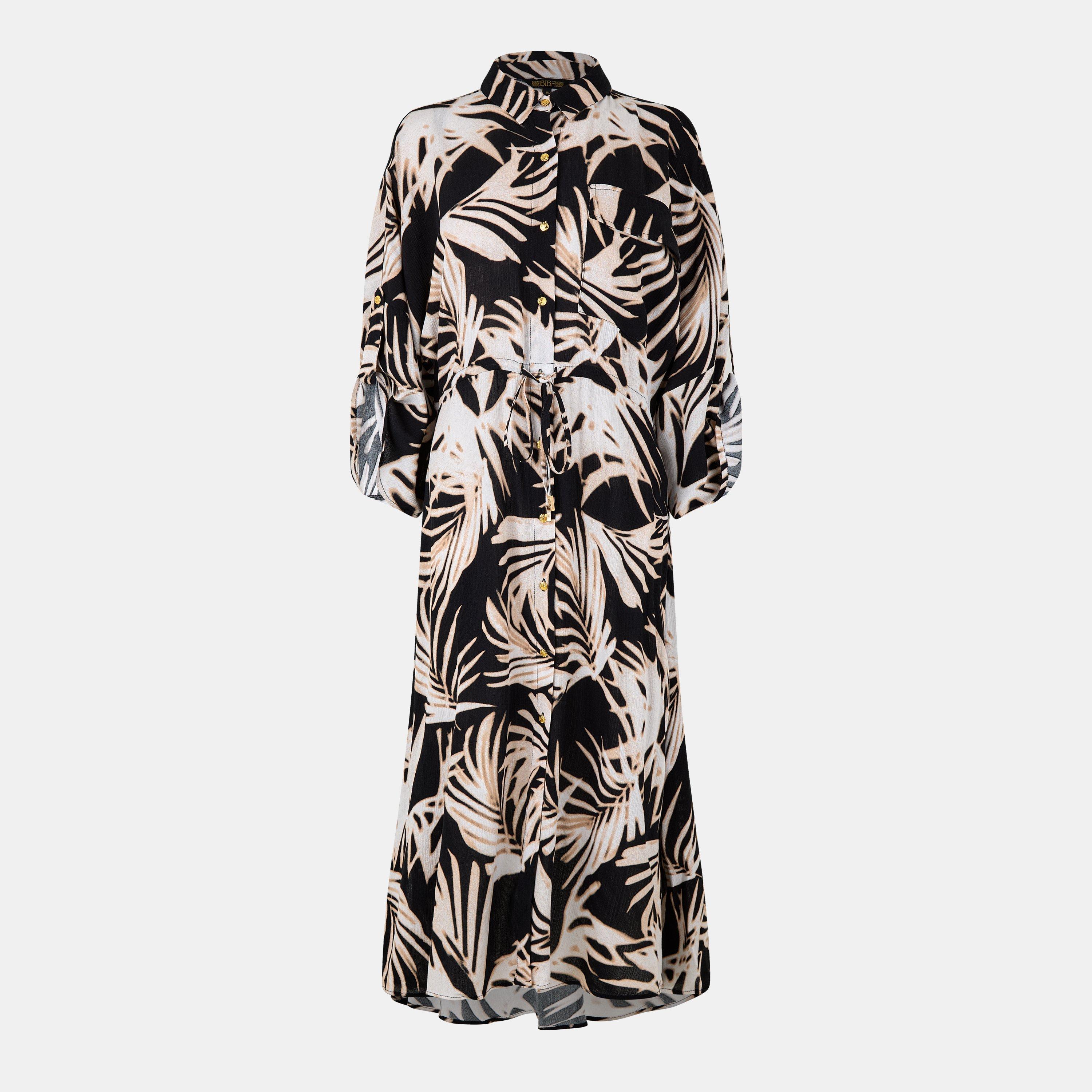Biba Women's Pocket Shirt Dress - Blurred Palm - 12 (M)