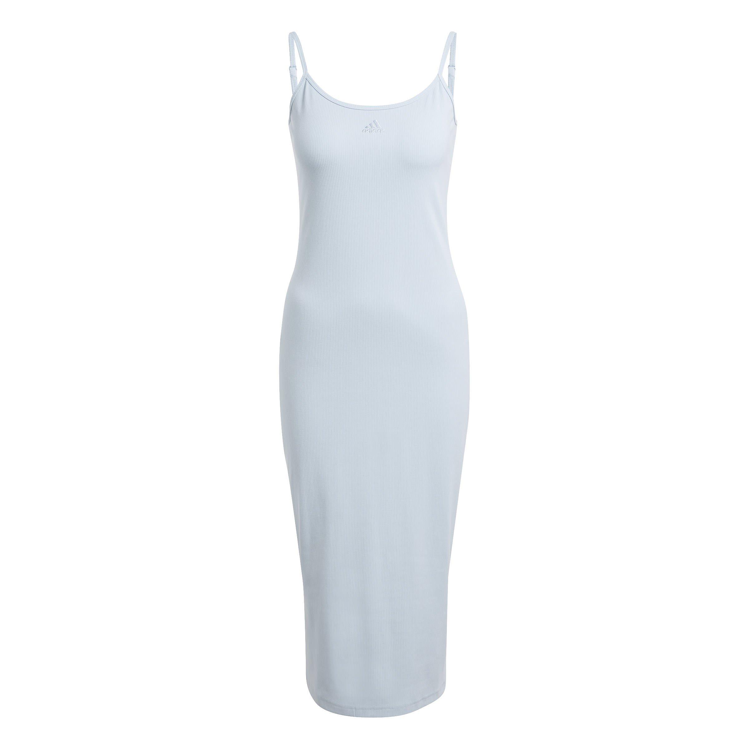 Wonder Blue - adidas - ALL SZN Rib Fitted Midi Dress - 1