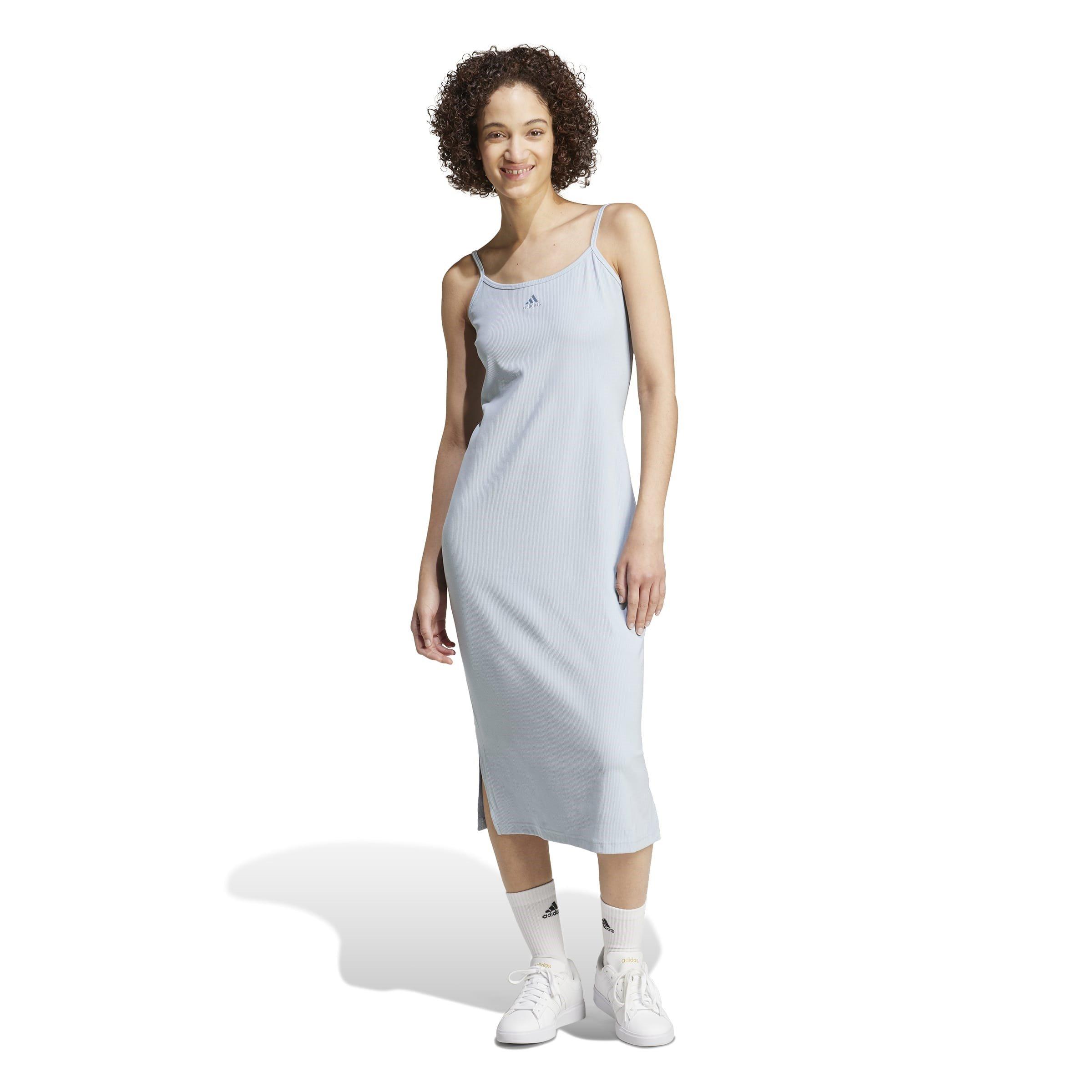 Wonder Blue - adidas - ALL SZN Rib Fitted Midi Dress - 2