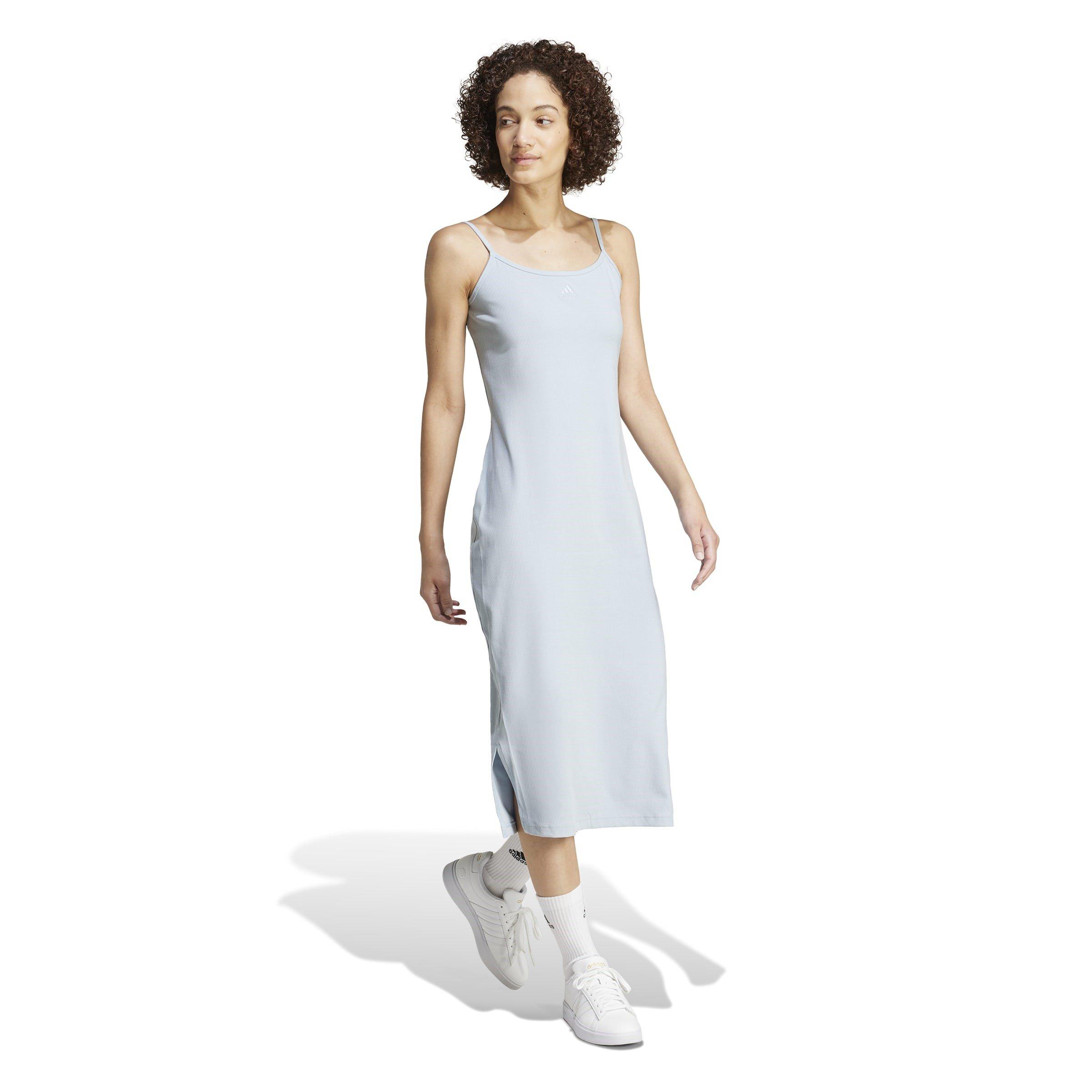 Wonder Blue - adidas - ALL SZN Rib Fitted Midi Dress - 4