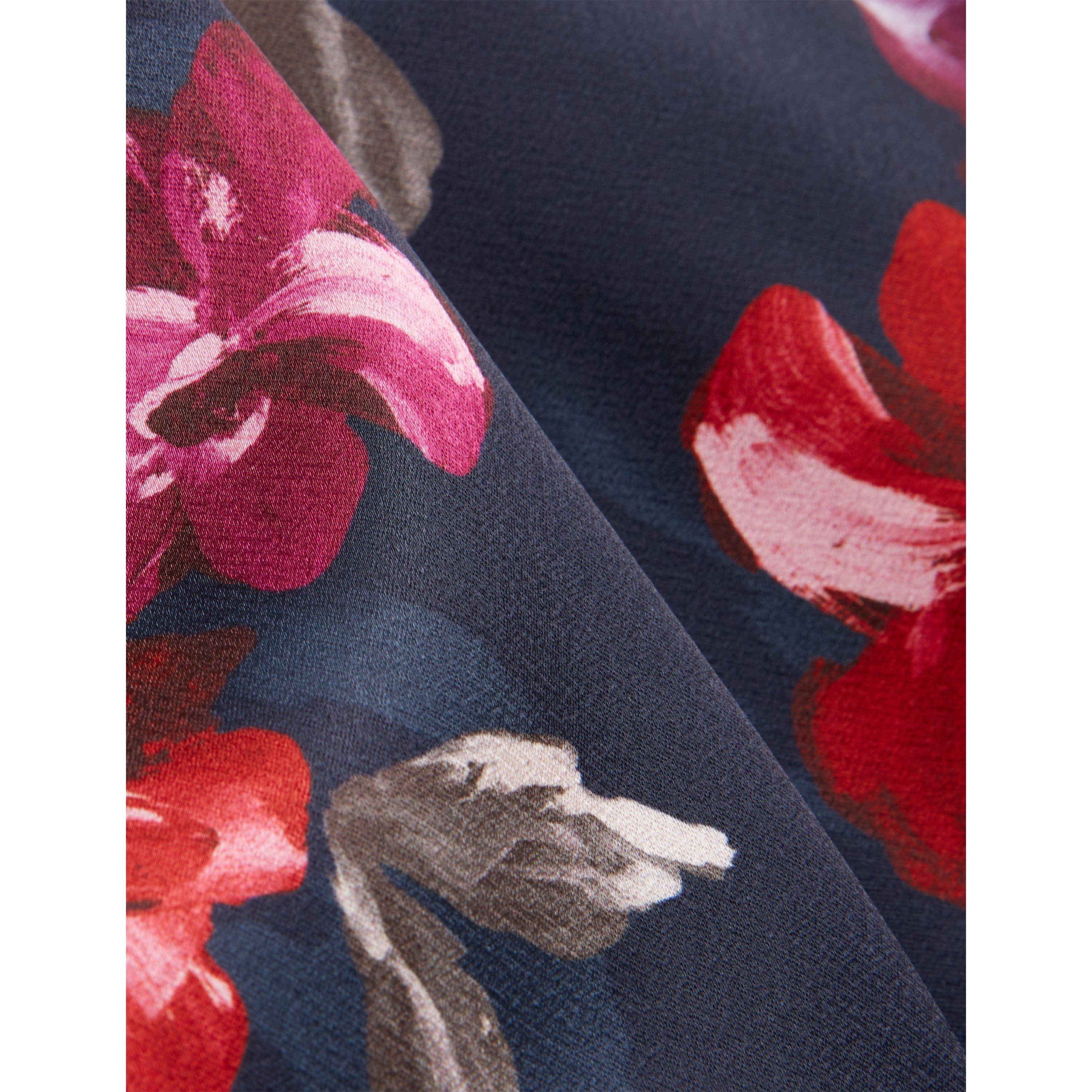 Navy - Ted Baker - Ted Floral Drape Top Ld71 - 2
