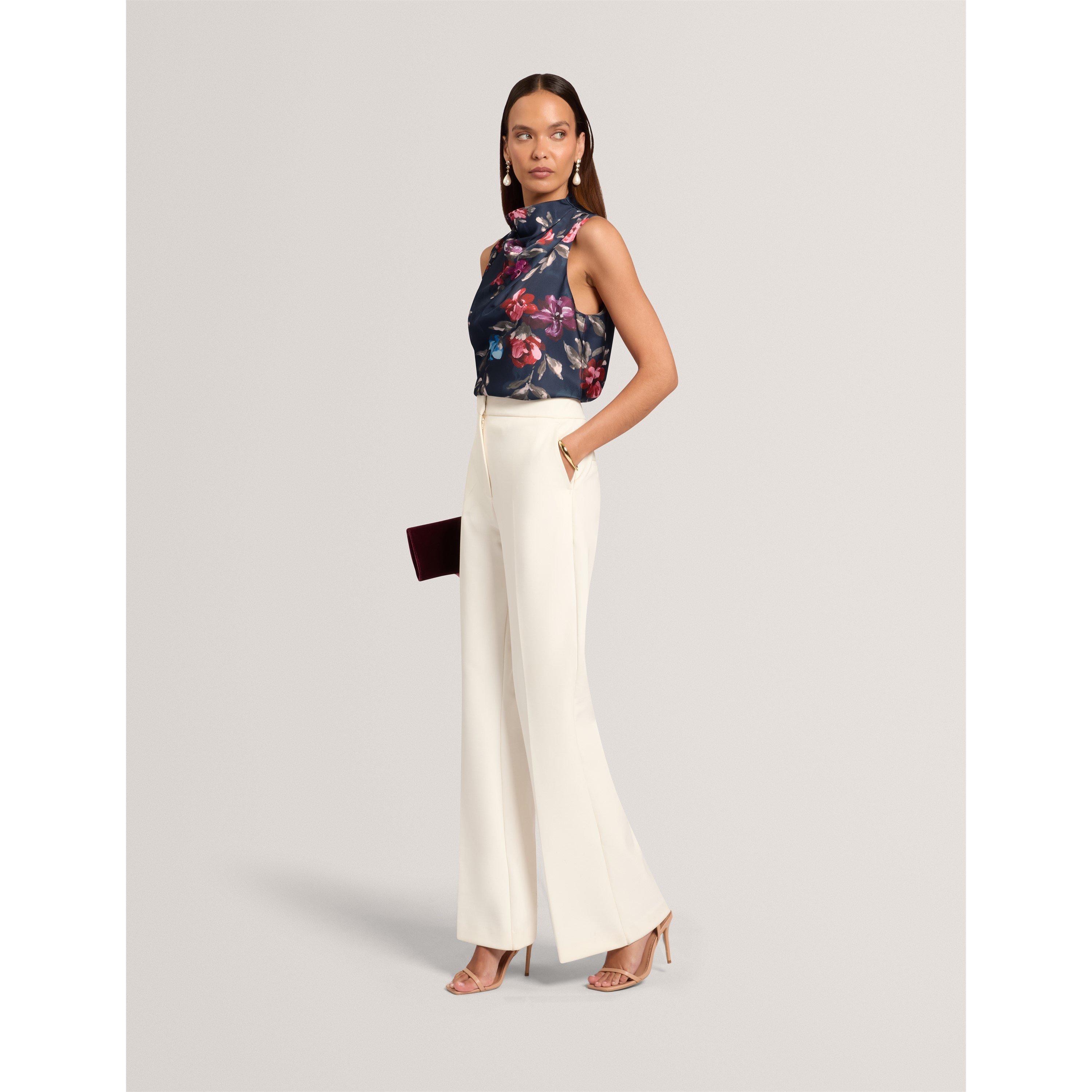 Navy - Ted Baker - Ted Floral Drape Top Ld71 - 3