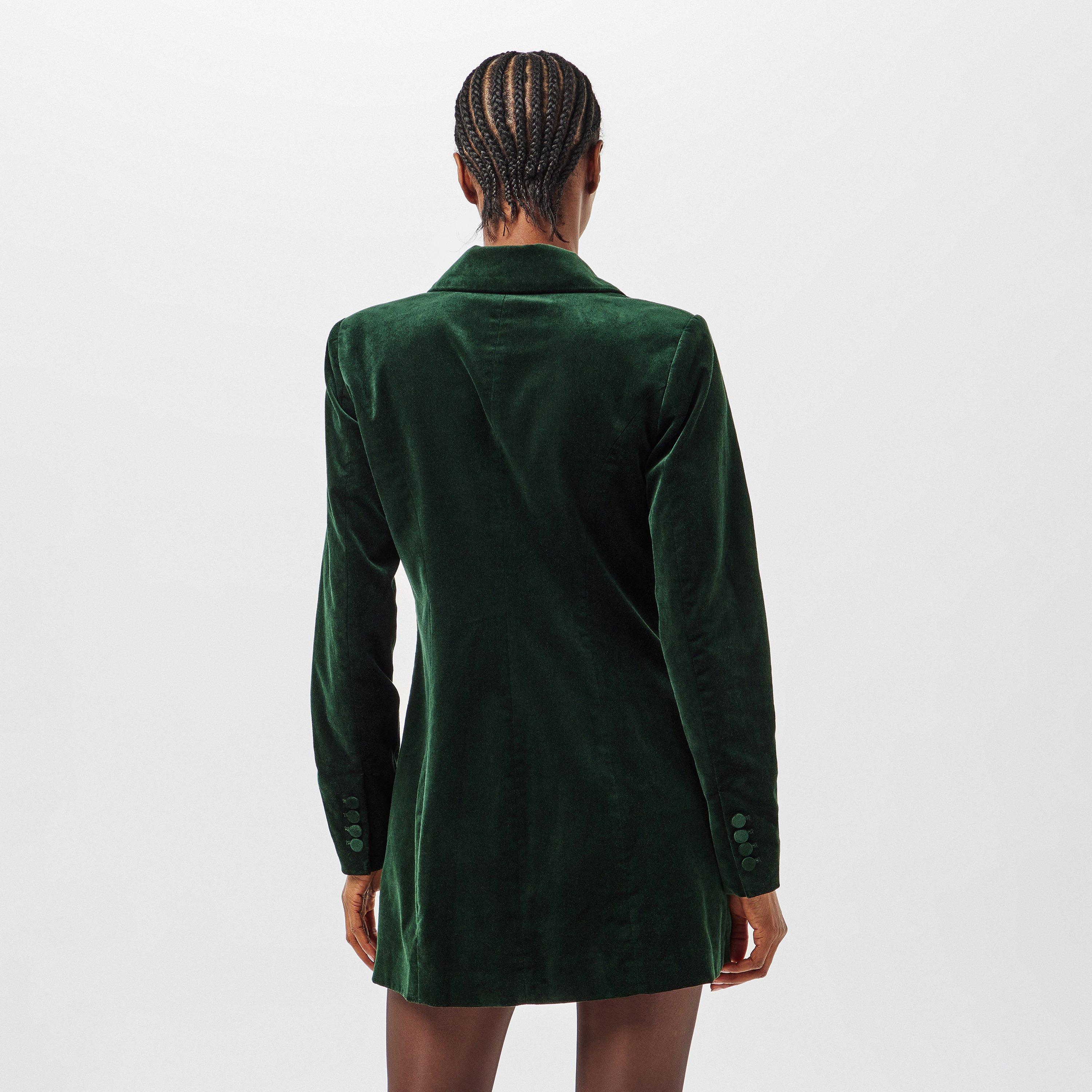 pine green003 - Good American - Women's Velvet Executive Blazer Dress - 4
