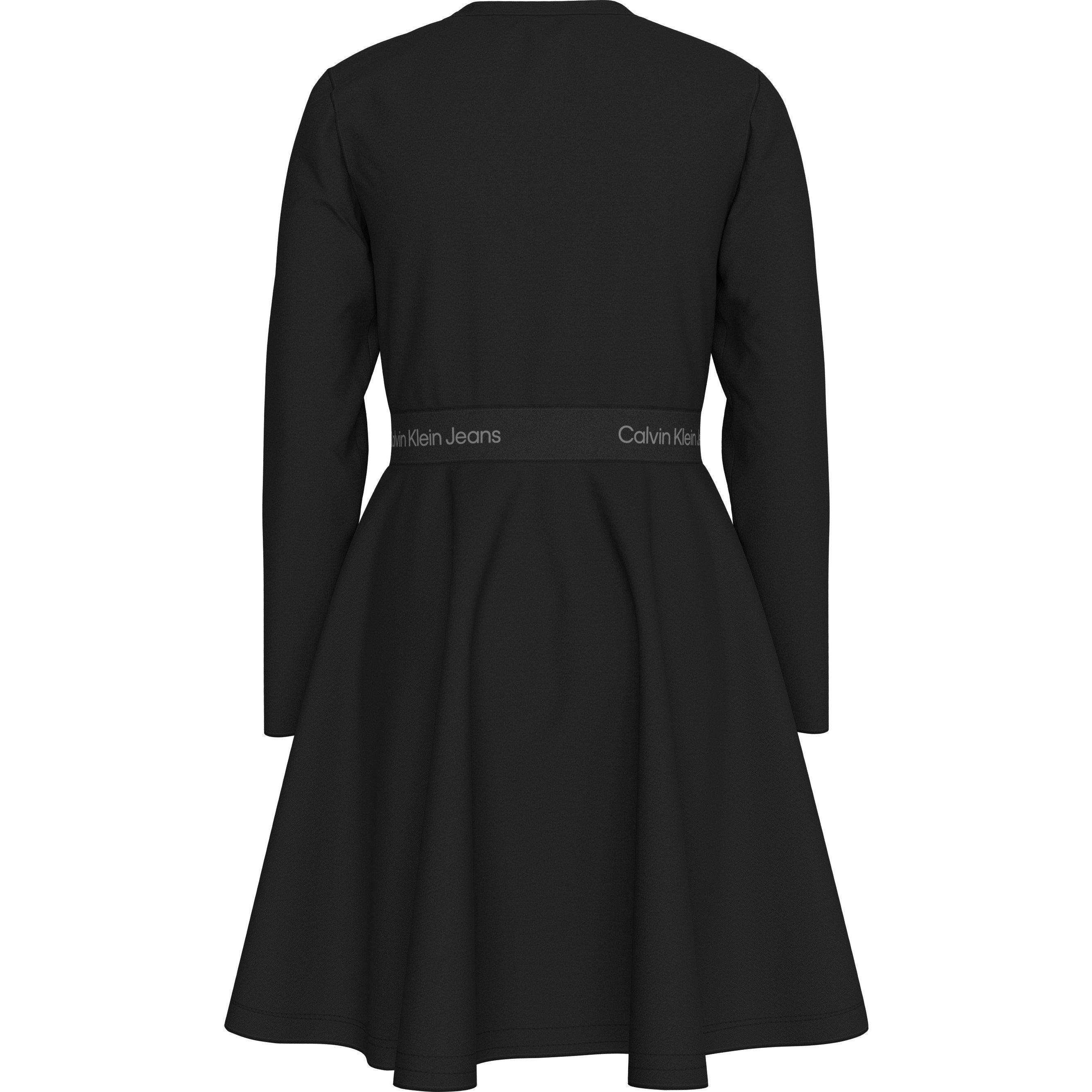 CK Black BEH - Calvin Klein Jeans - Kids' Long-Sleeve Tape Skater Dress - 6