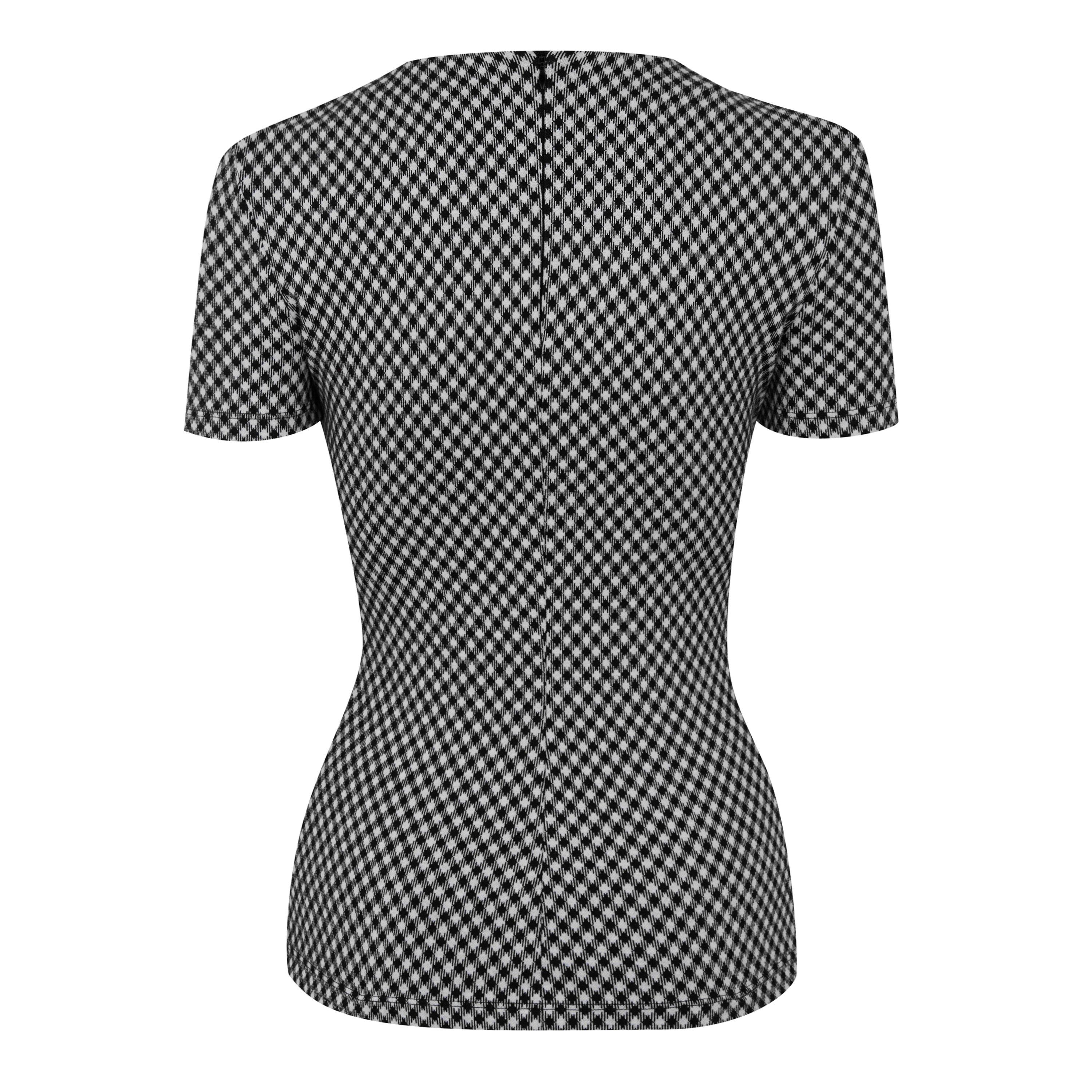 NOIR/BLANC - Balmain - Women's Button Embellished Check Wrap Top - 7