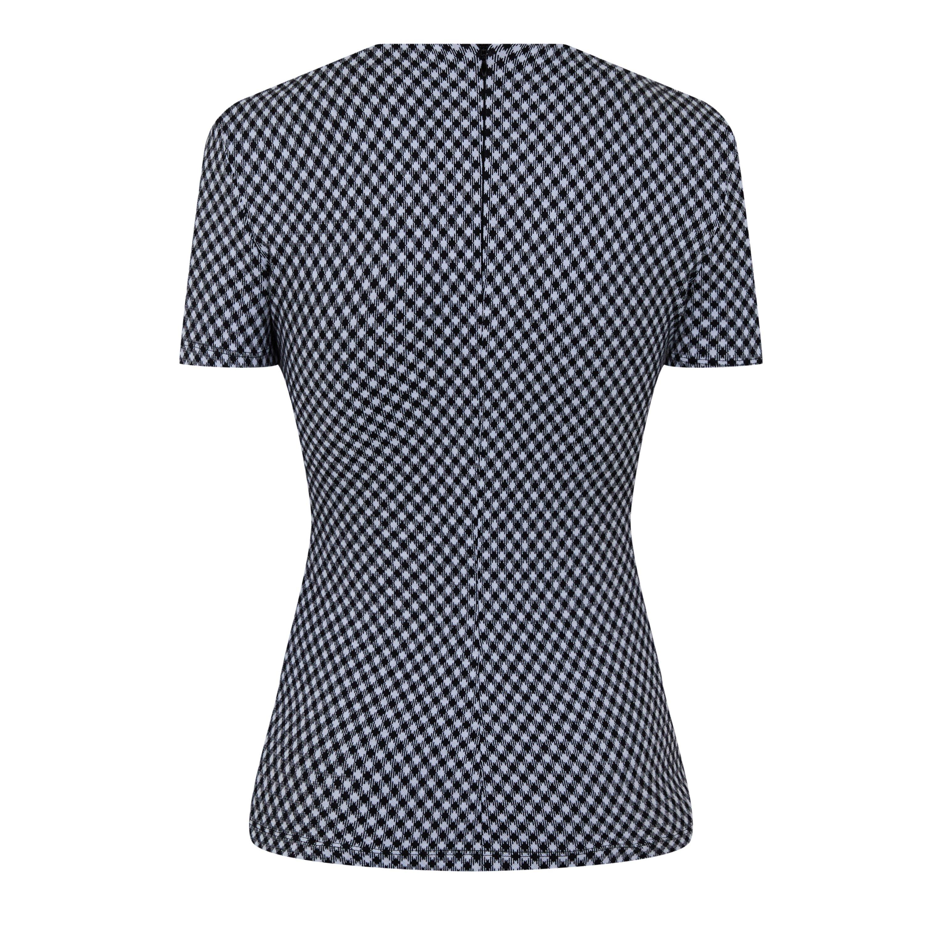 NOIR/BLANC - Balmain - Women's Button Embellished Check Wrap Top - 5