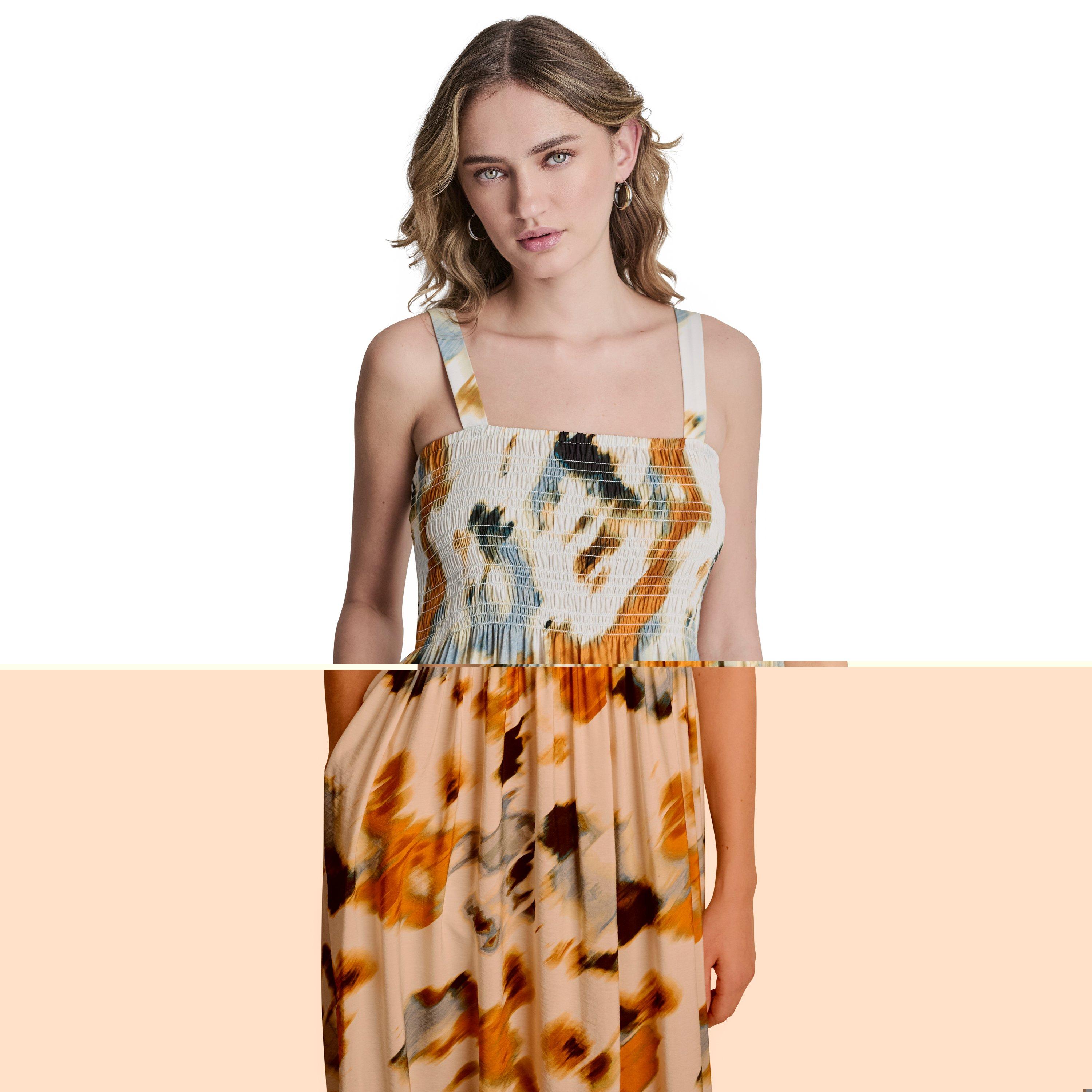 Sunburst Floral - DKNY - Women's Long Maxi Dress - 3