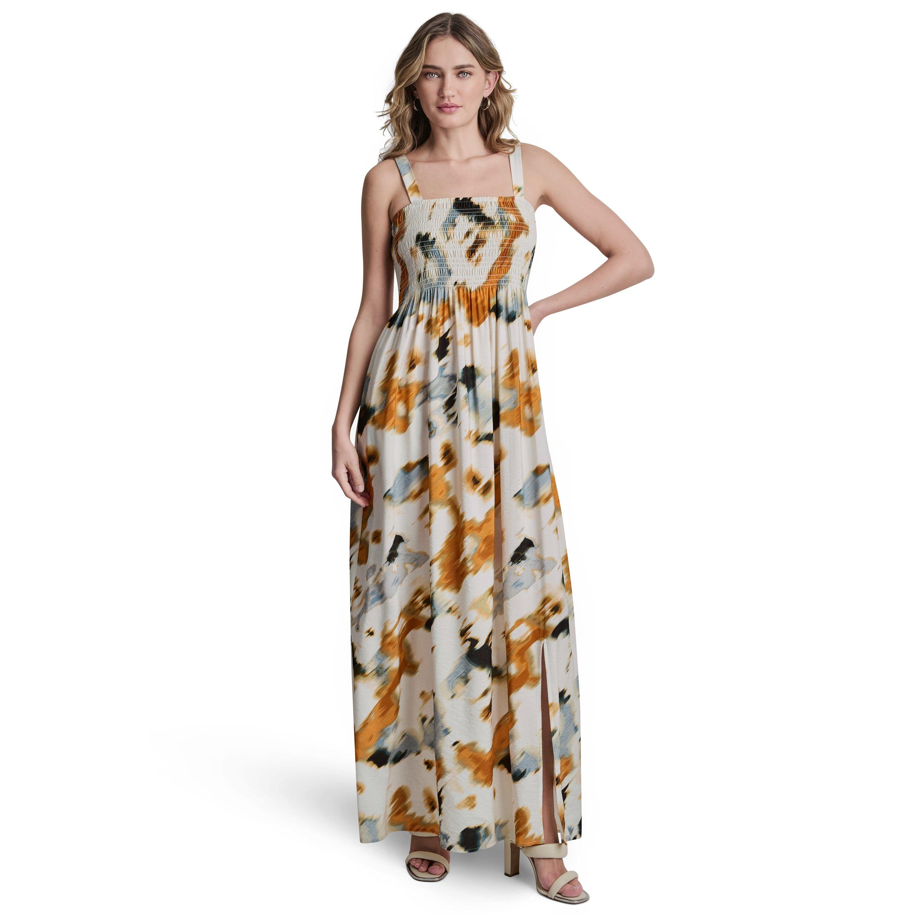 Sunburst Floral - DKNY - Women's Long Maxi Dress - 7