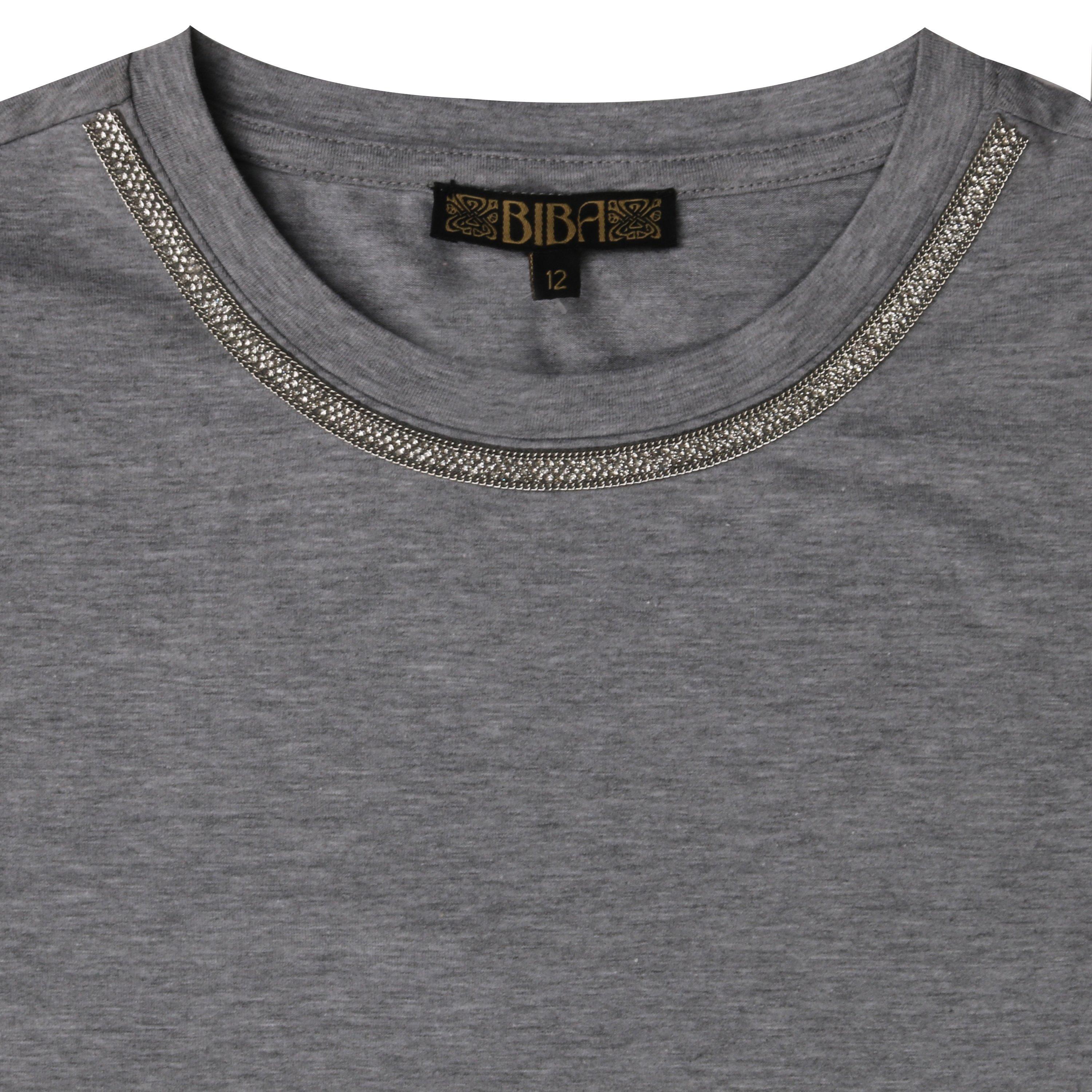 Grey - Biba - Women's Regular Fit T-Shirt - 3