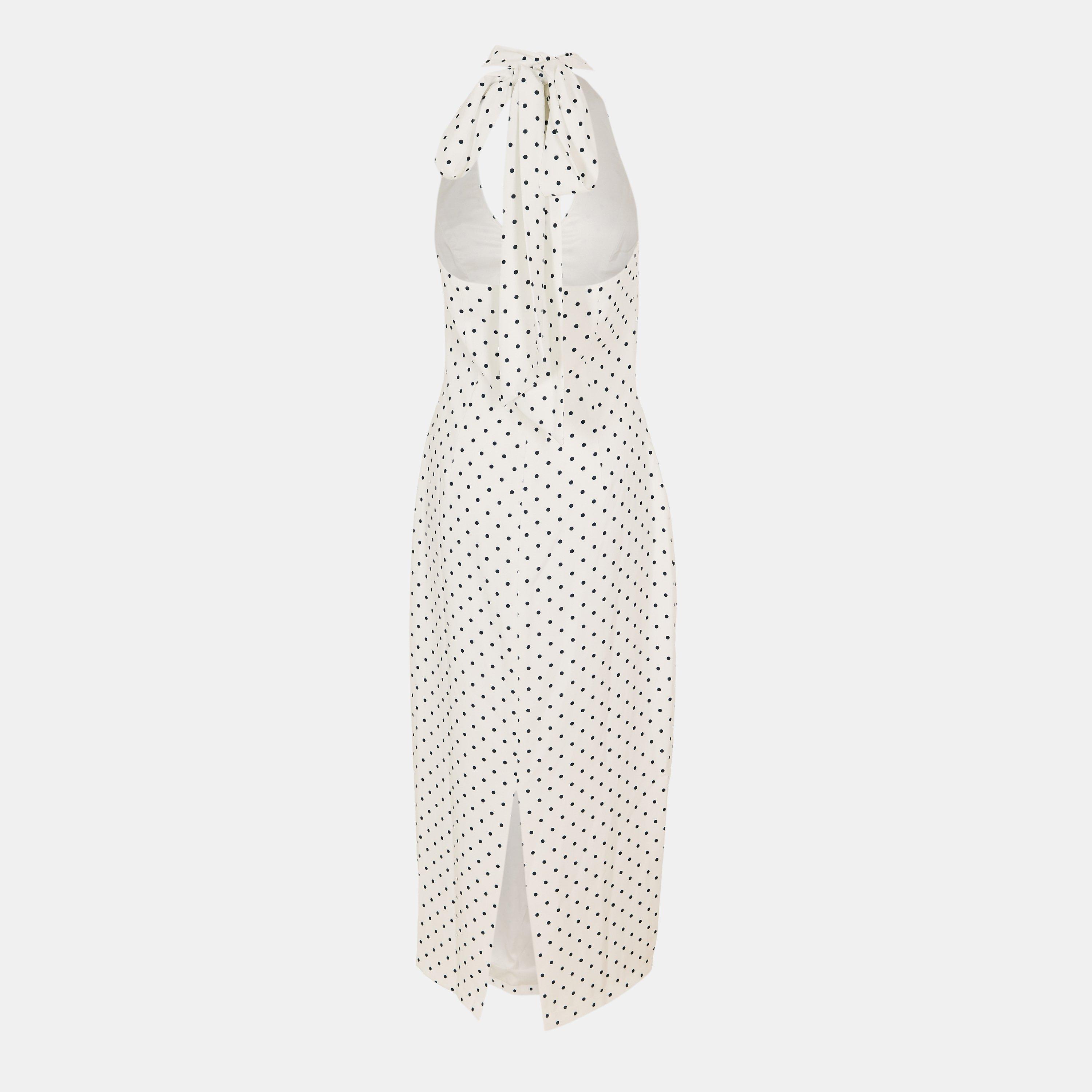White Polka - Odd Muse - The Ultimate Muse V-Neck Midi Dress - 2