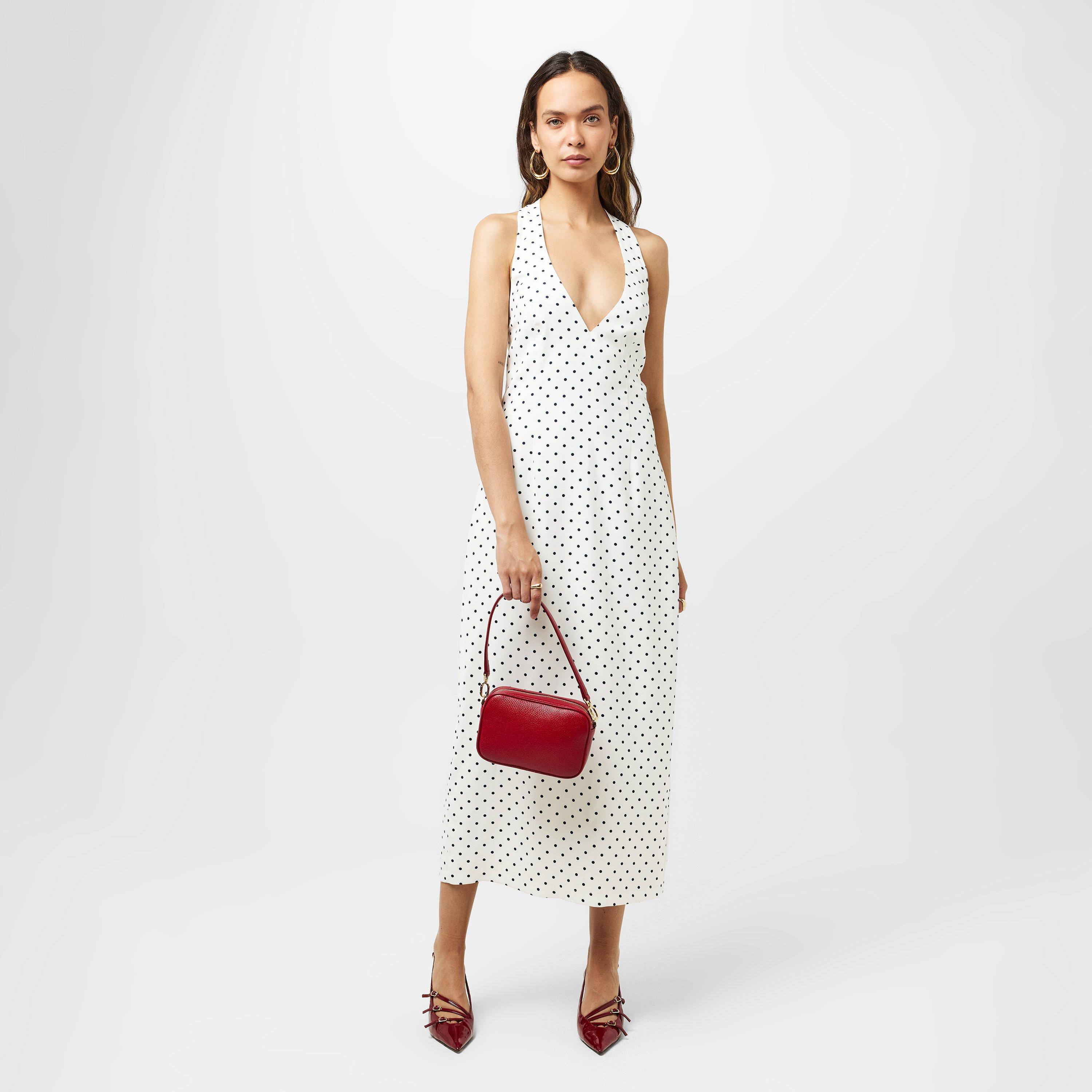 White Polka - Odd Muse - The Ultimate Muse V-Neck Midi Dress - 6
