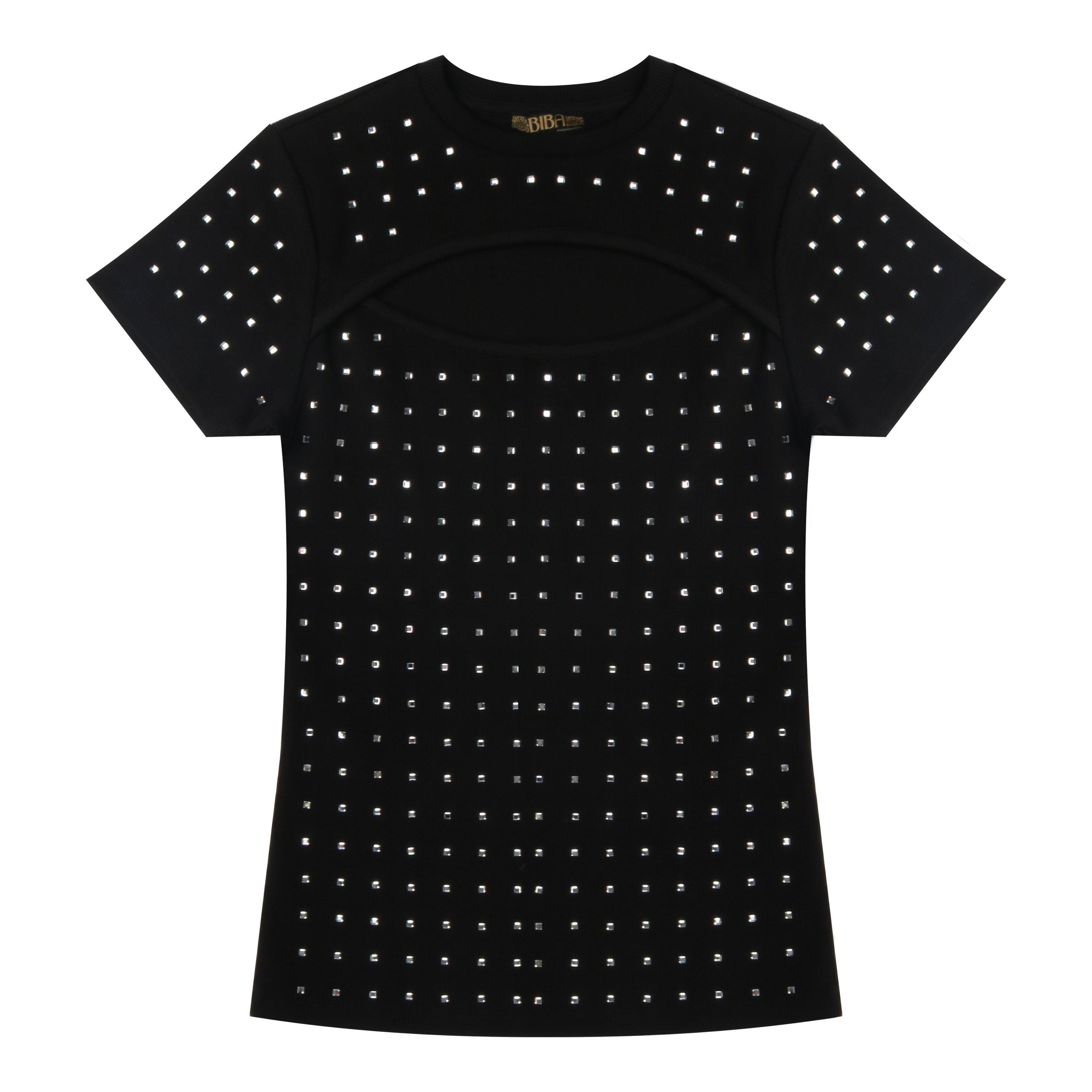 Black - Biba - Women's Sparkle Regular Fit T-Shirt - 1