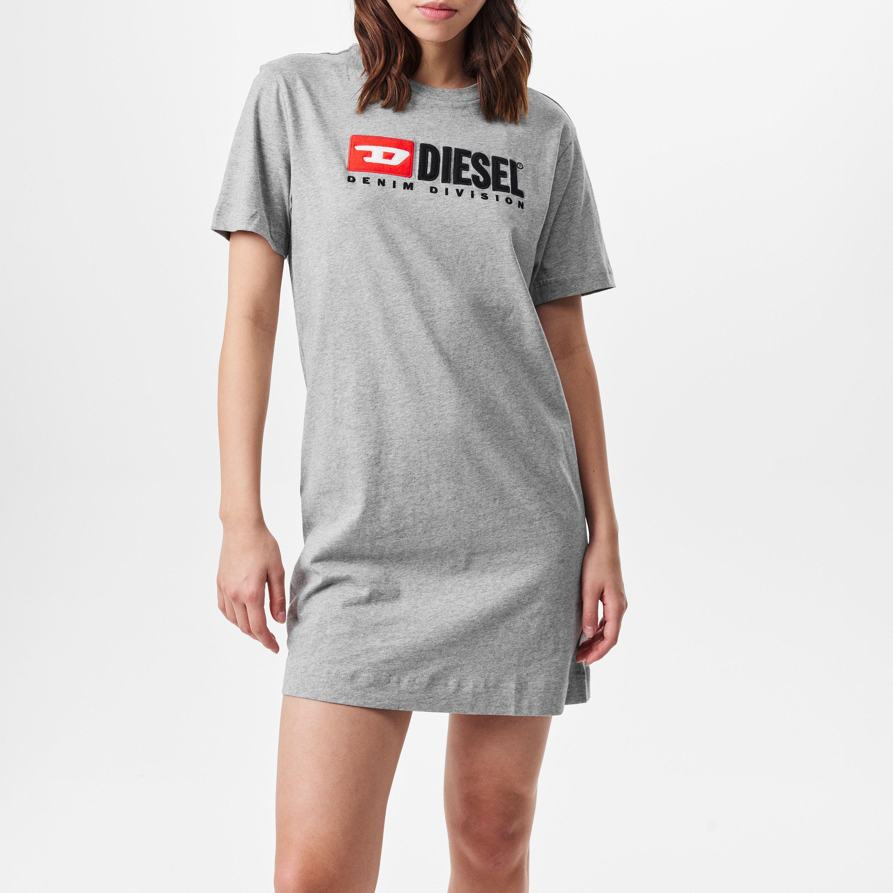 Grey Melange - Diesel - Women's Urban Relaxed Fit T-Shirt Dress - 3