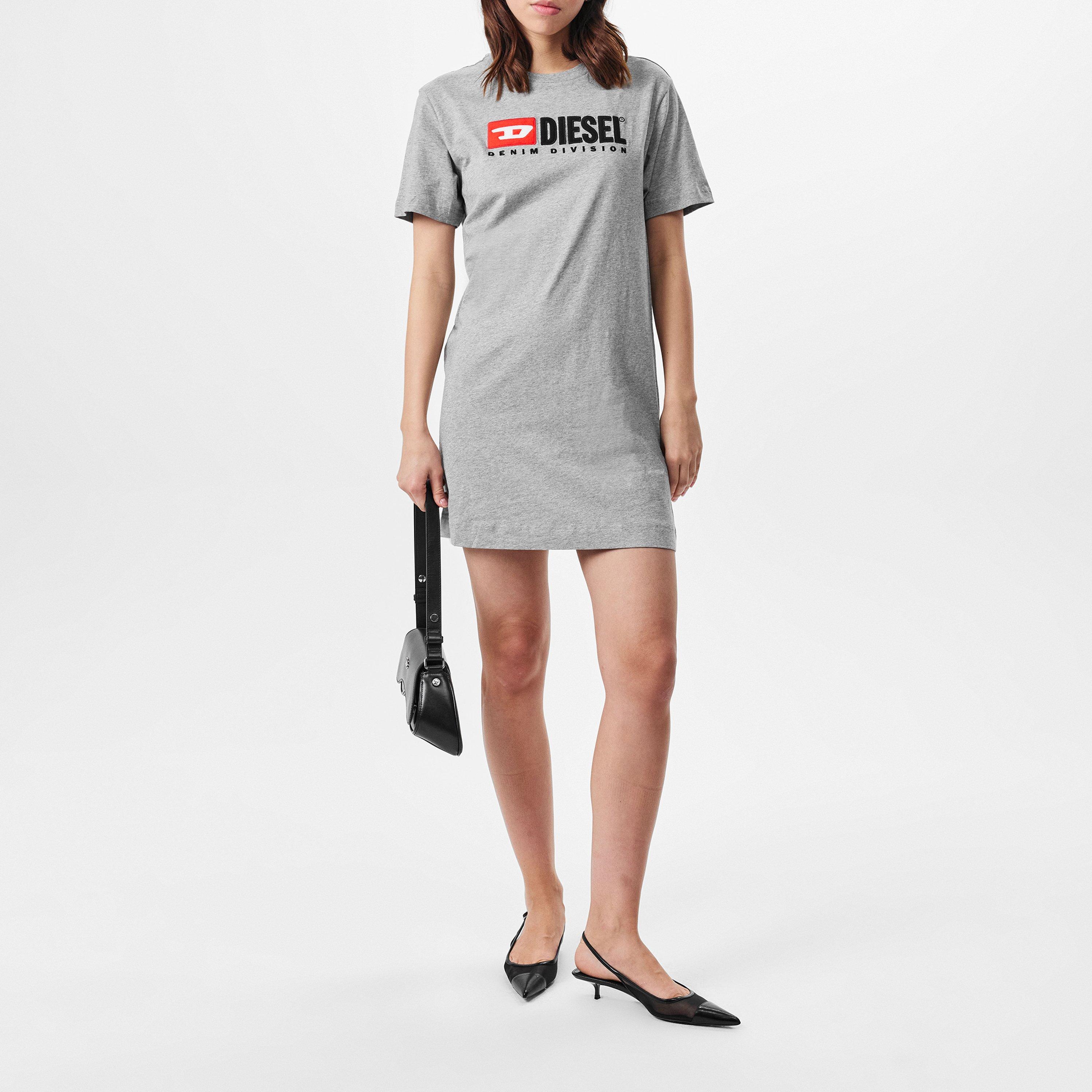 Grey Melange - Diesel - Women's Urban Relaxed Fit T-Shirt Dress - 6