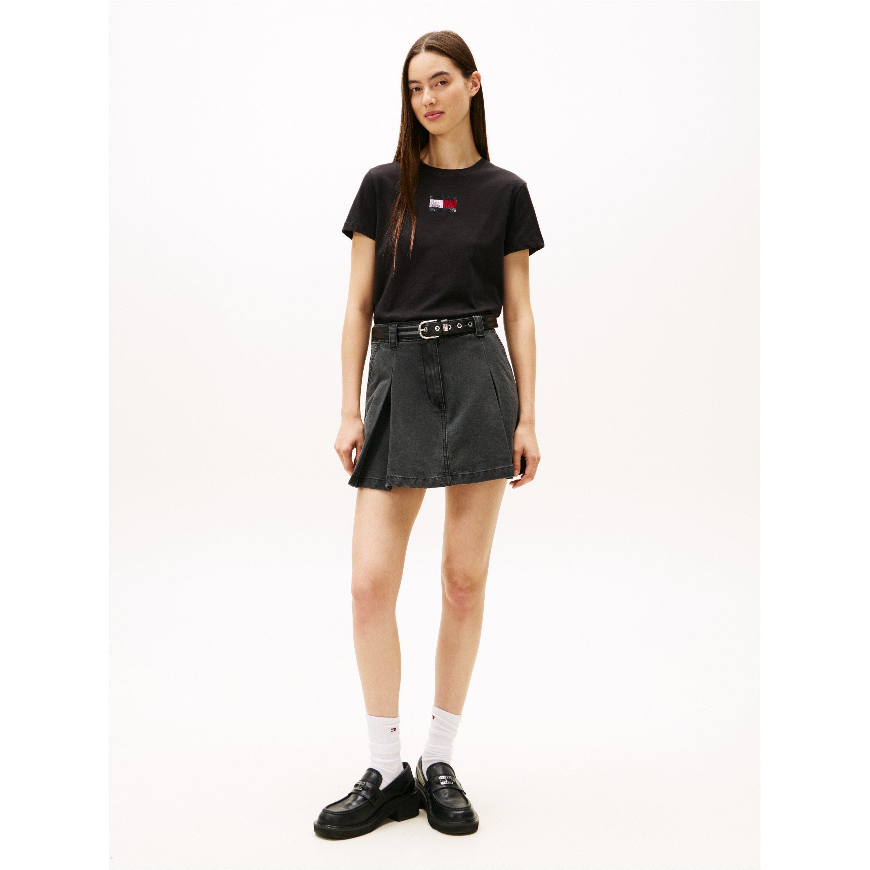 Black - Tommy Jeans - Women's TJ Part Flag Regular Fit T-Shirt - 3