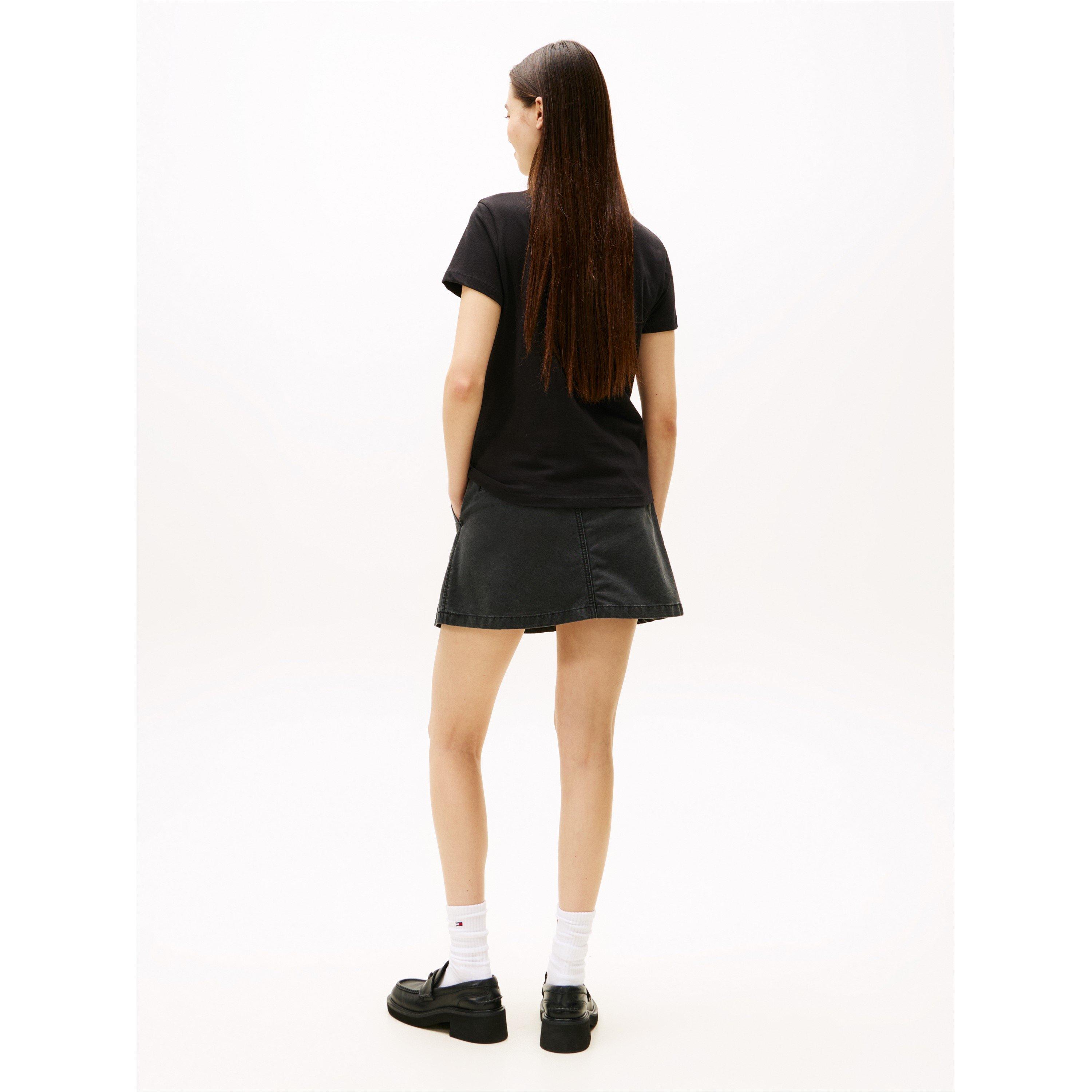 Black - Tommy Jeans - Women's TJ Part Flag Regular Fit T-Shirt - 4