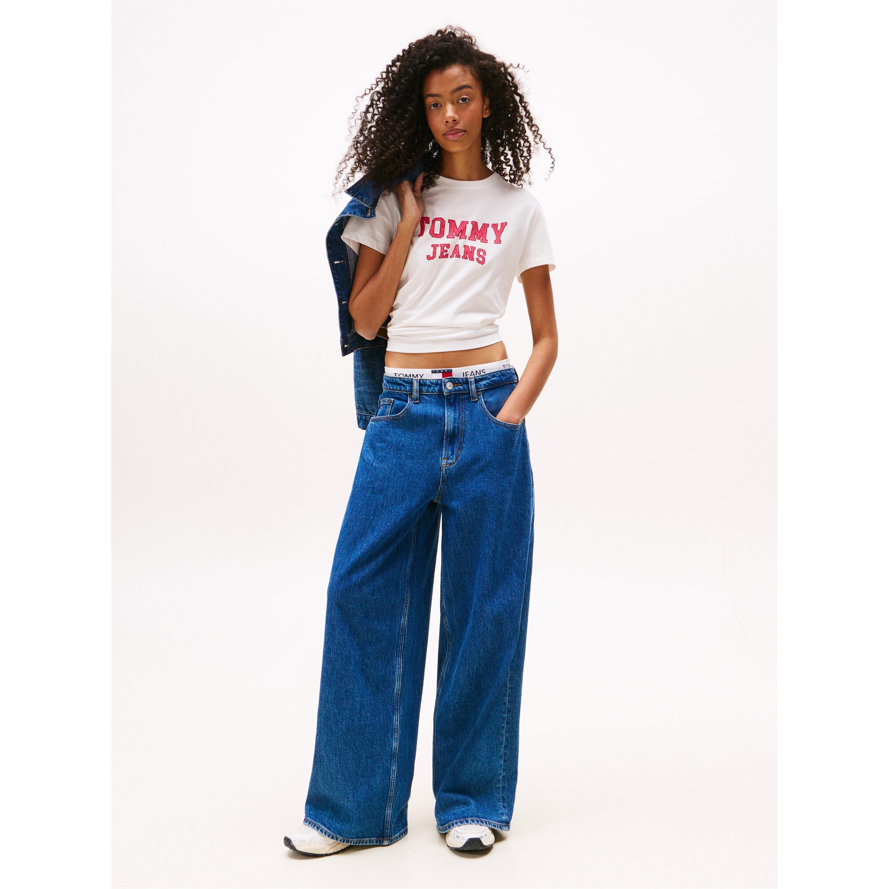 Ecru - Tommy Jeans - Women's TJ Varsity Regular Fit T-Shirt - 3