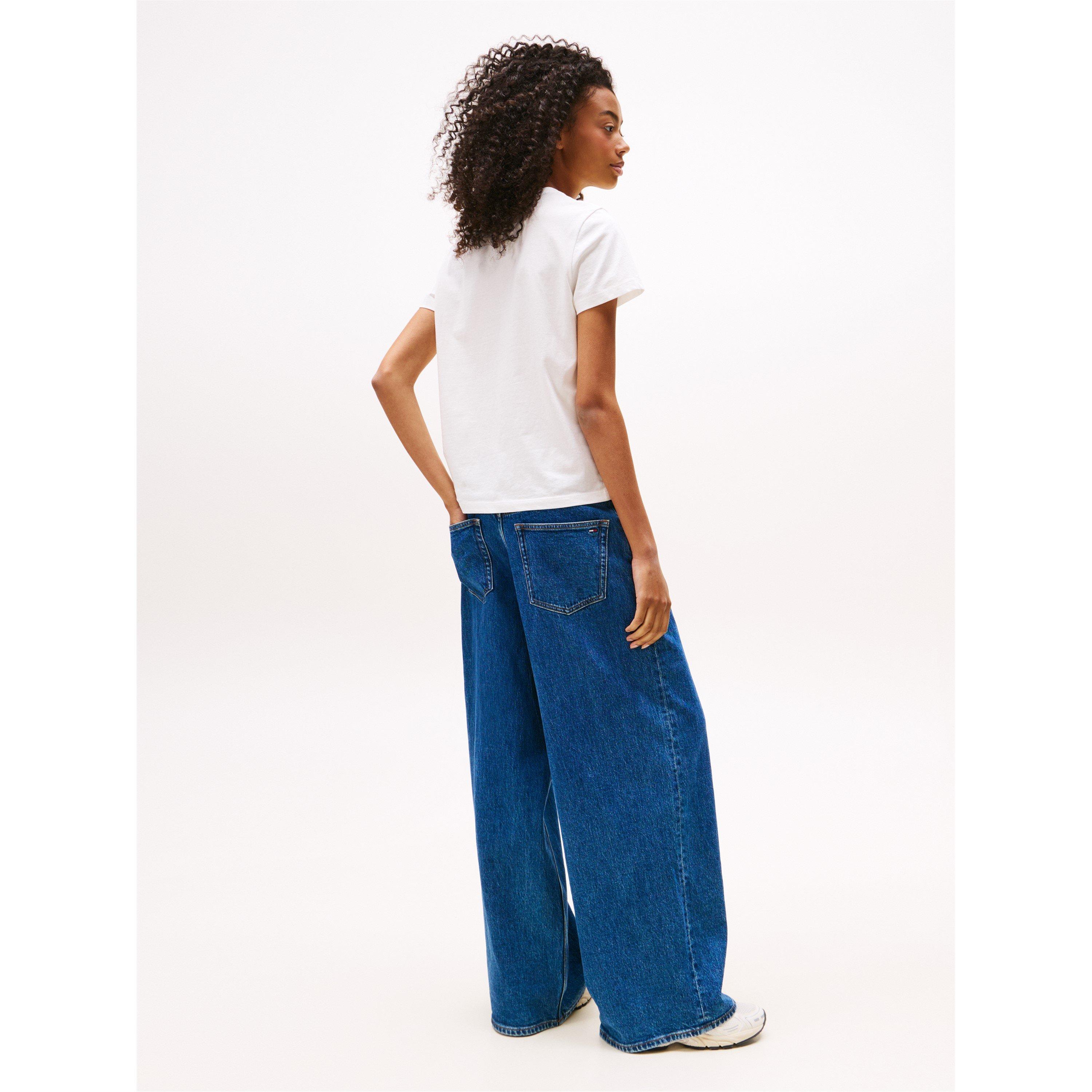 Ecru - Tommy Jeans - Women's TJ Varsity Regular Fit T-Shirt - 4