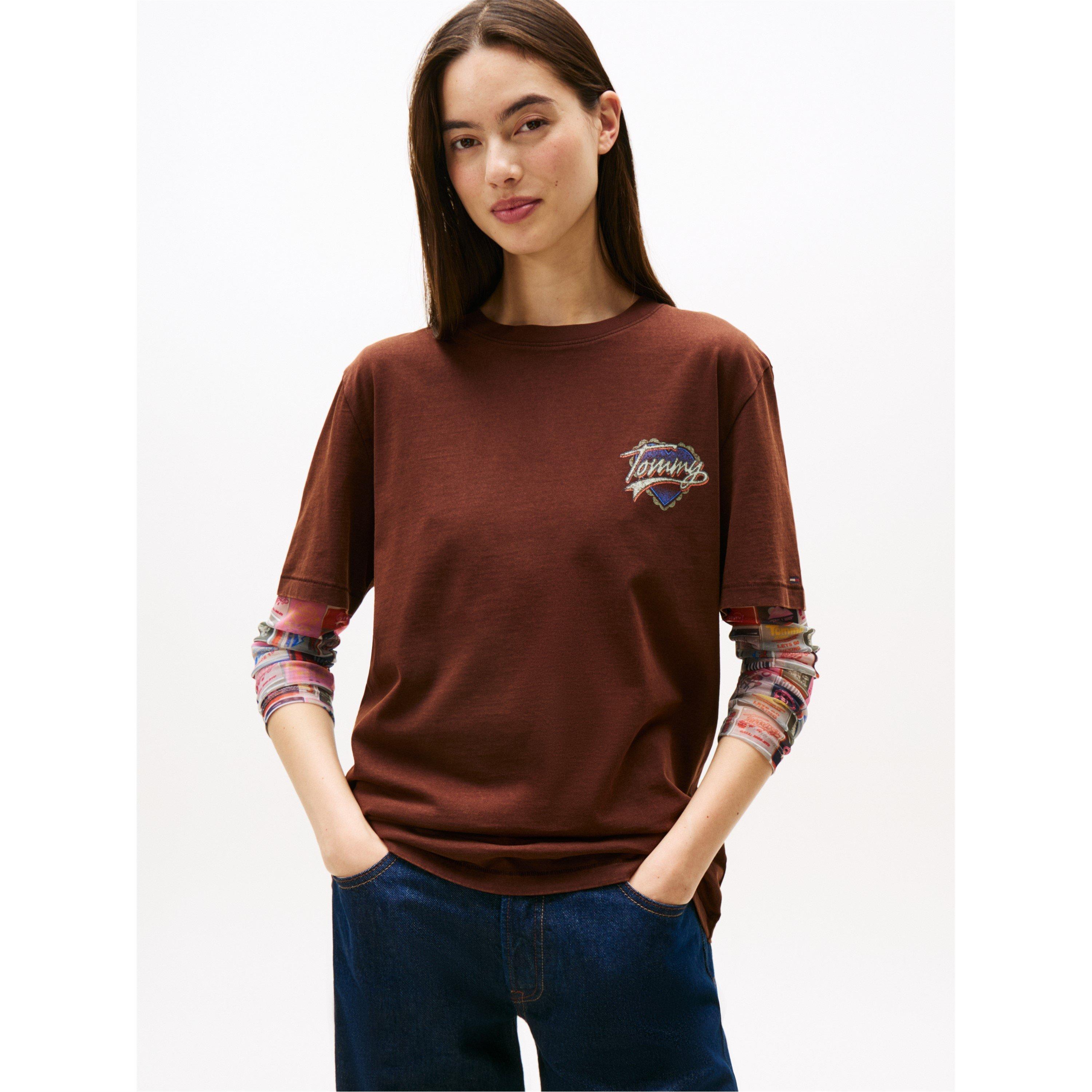 Rich Brown - Tommy Jeans - Women's TJ Wash Heart Regular Fit T-Shirt - 2