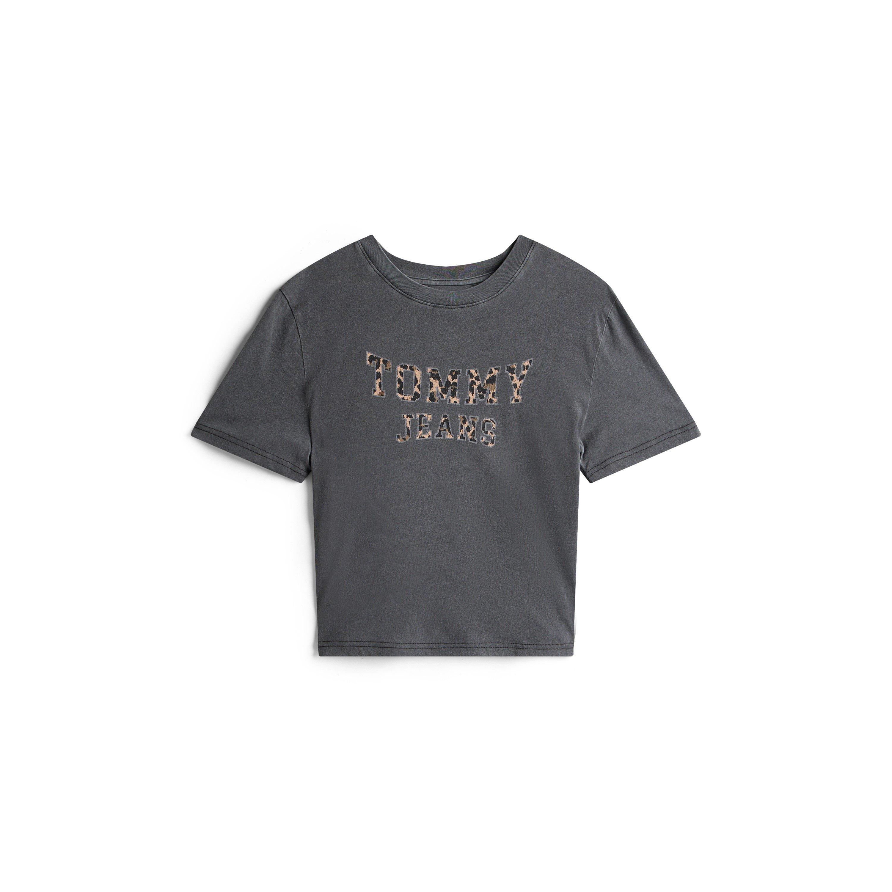 Preto - Tommy Jeans - Women's Leopard Varsity T-Shirt - 1